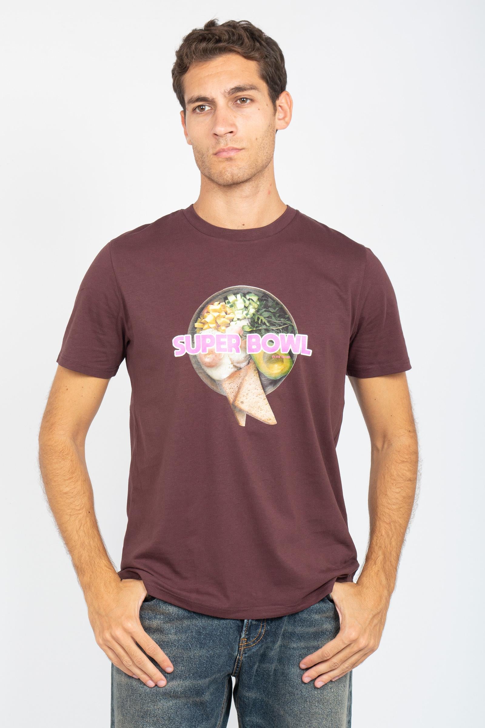 t-shirt in cotone 'super bowl' TSBISC925BOWK BROWN ELITE