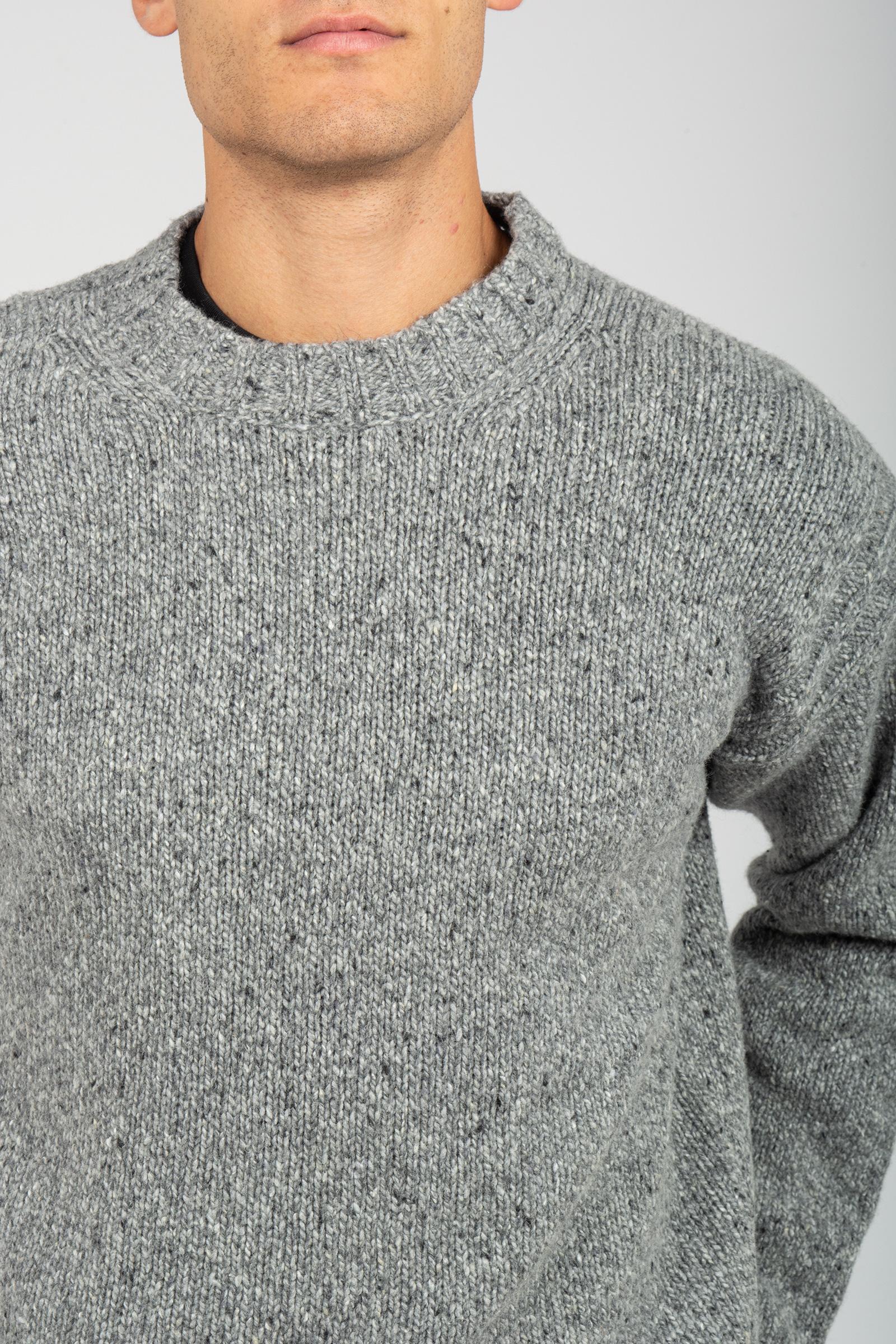 girocollo in lana melange B9F0028 ALLUMINIO AMARANTO