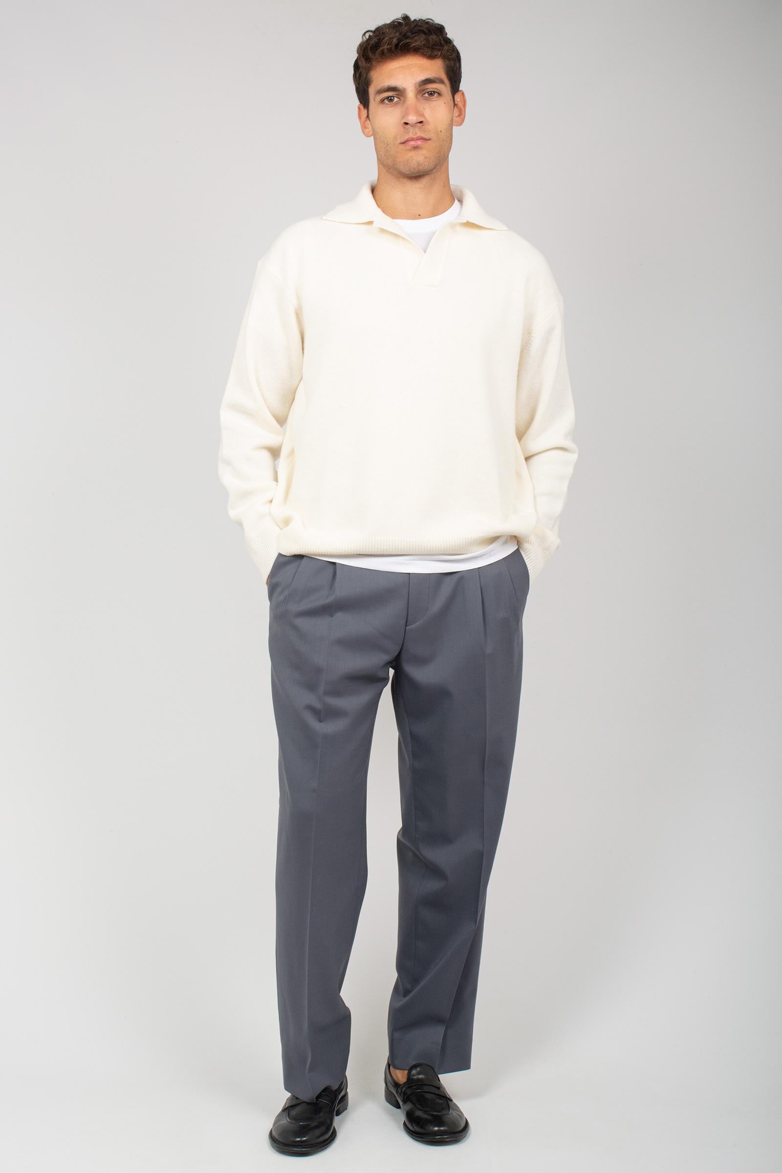 pantalone wide leg in misto lana vergine 'mat' MATWBS FERRO BE ABLE