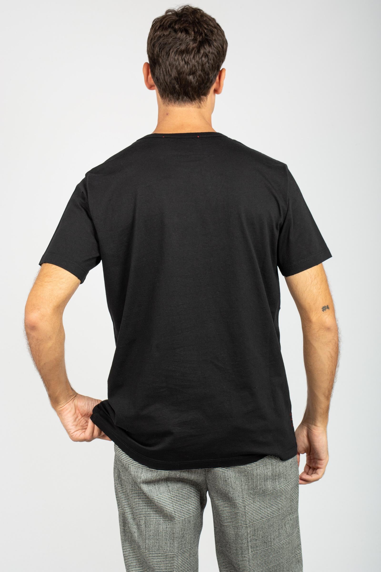 t-shirt in cotone B6F0042 NERO AMARANTO