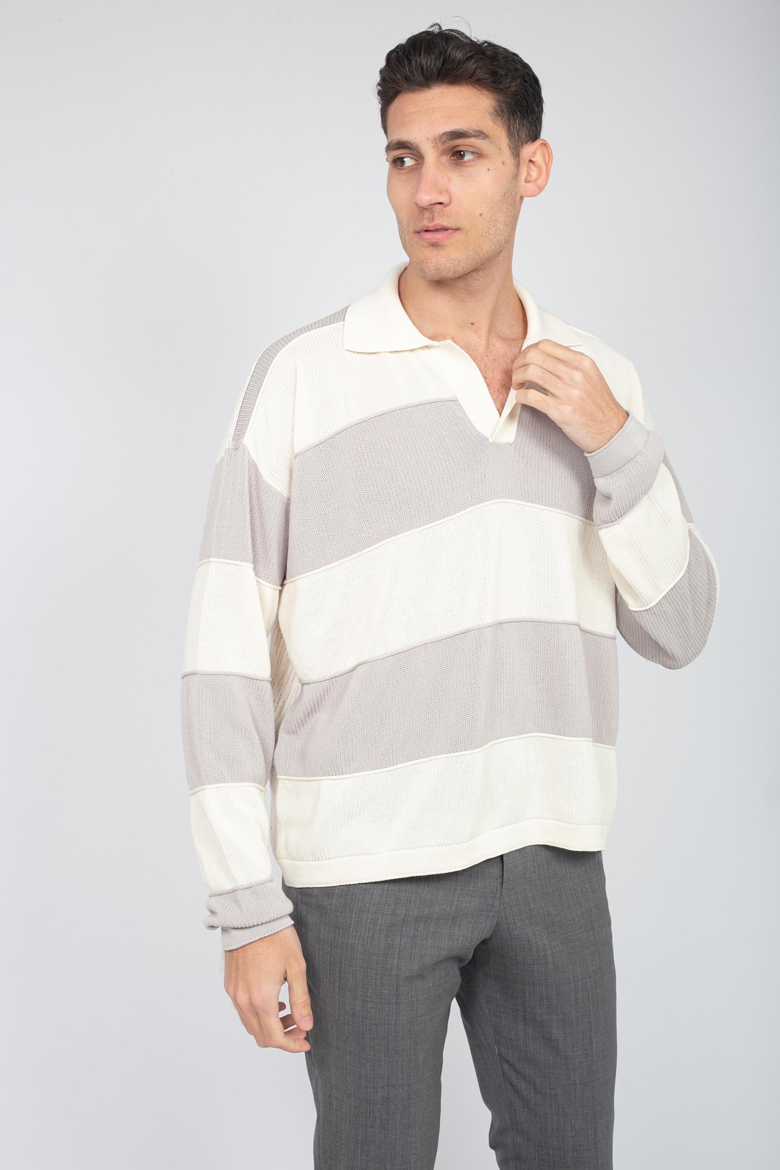 polo oversize a righe AFU28 551 ATOMO FACTORY