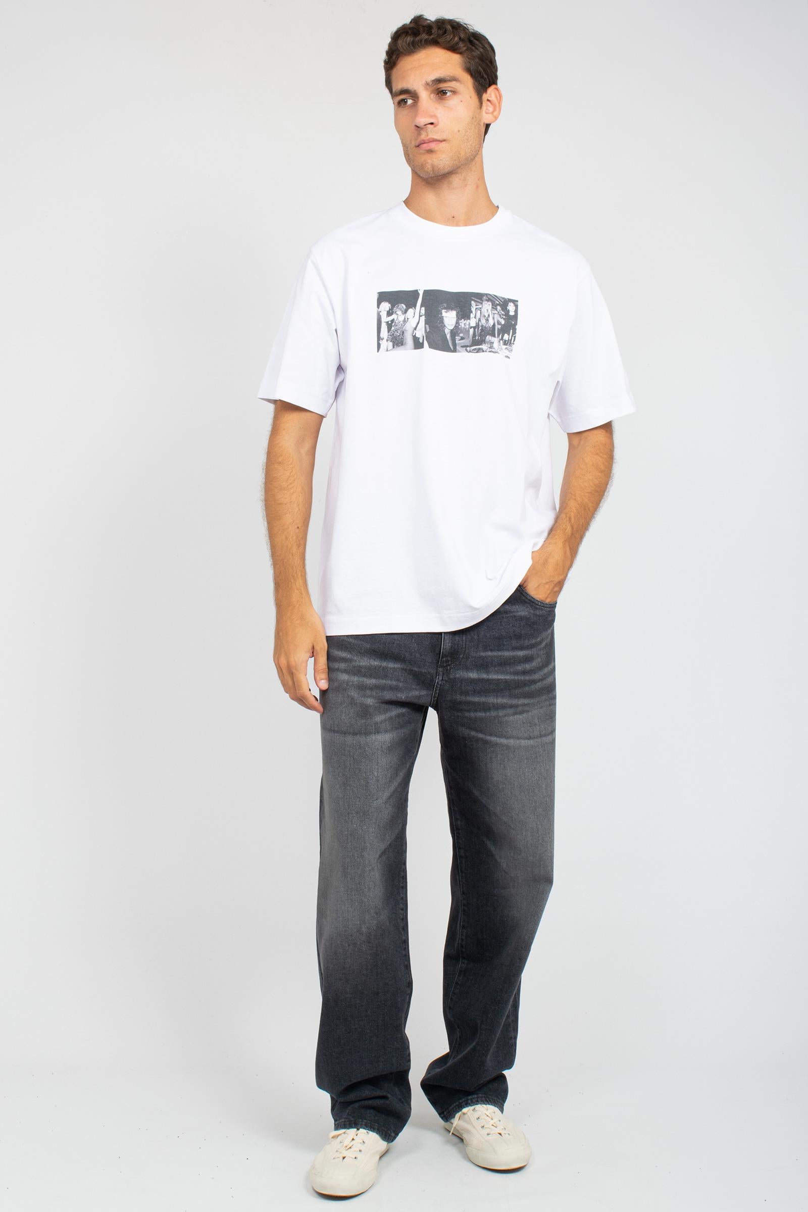t-shirt oversize in cotone 'midnight calling' TSOVER935MIDNIGHT WHT ELITE