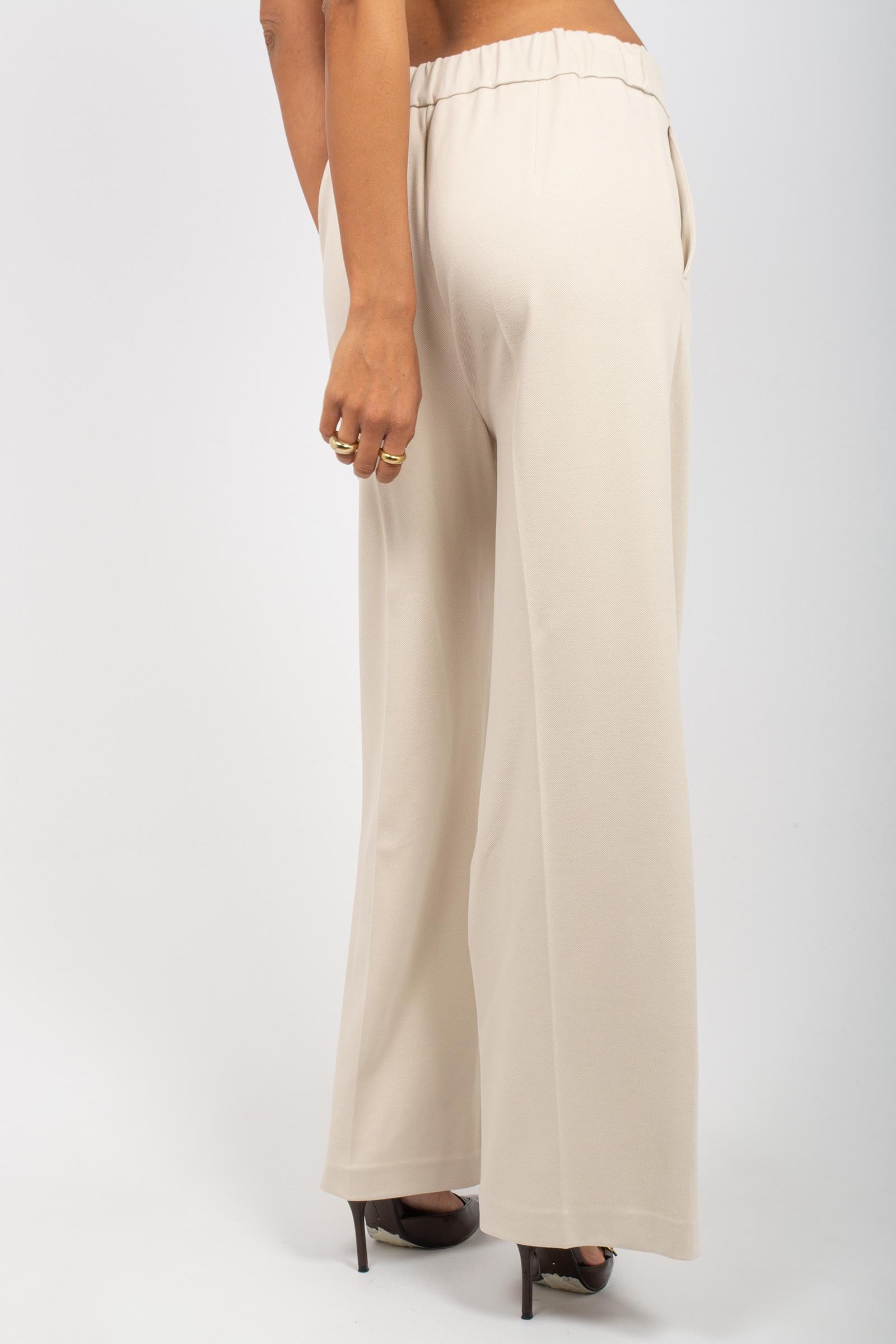 pantalone in gabardine di misto viscosa P821DIAGON BIANCO SANGERMANO