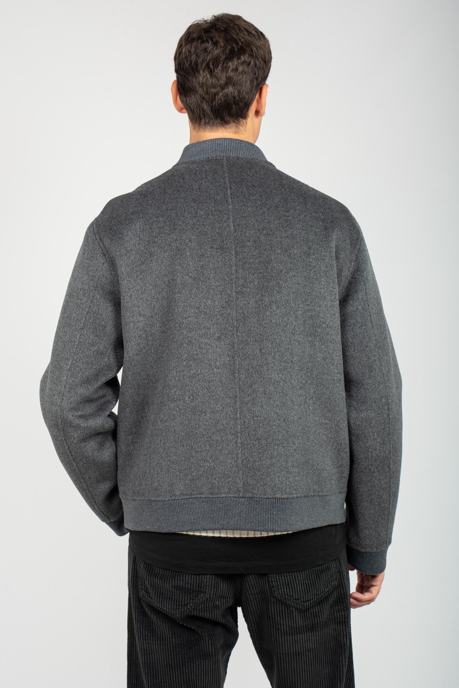 giacca con zip in panno di lana B6F0011 ANTRACITE AMARANTO