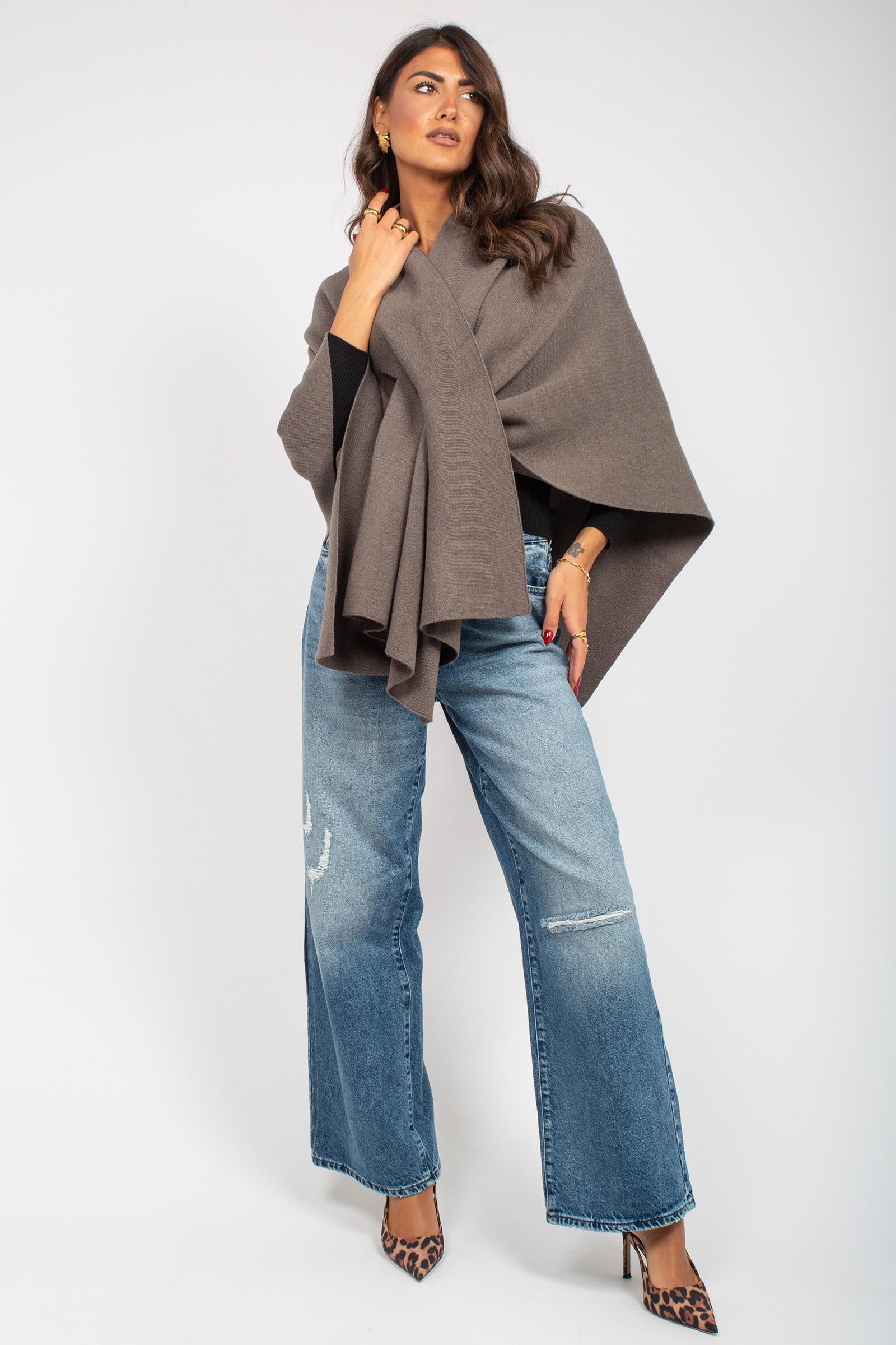 poncho con passante in misto lana 255M1170 067 MAIDA MILA