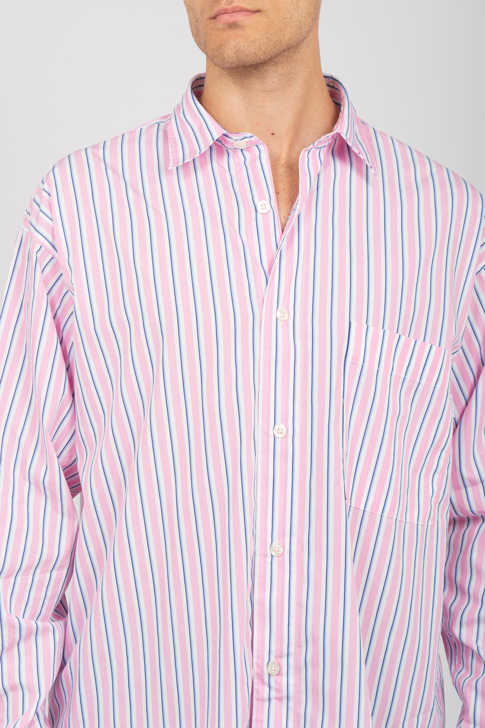 camicia in popeline a righe 'dropped' AMU108CL000124 C0078 AMISH