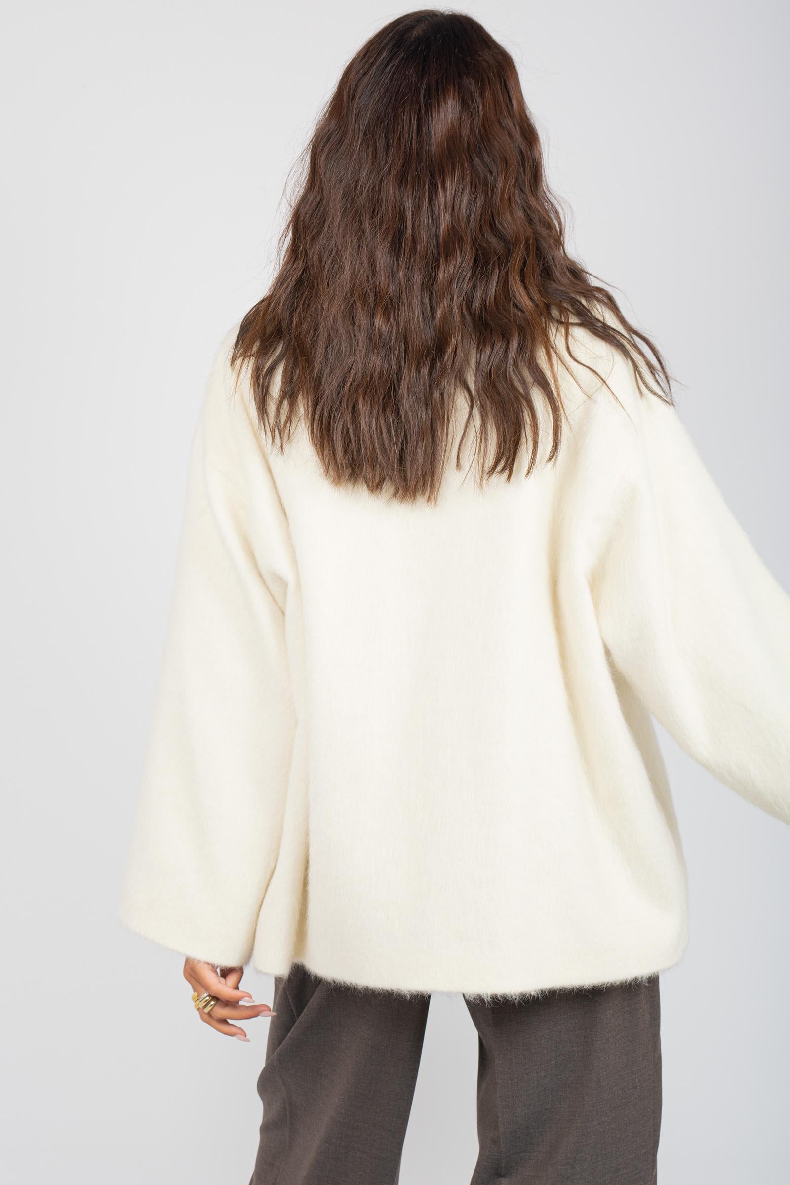 giacca oversize in misto alpaca A26493000 301 MOUCHE