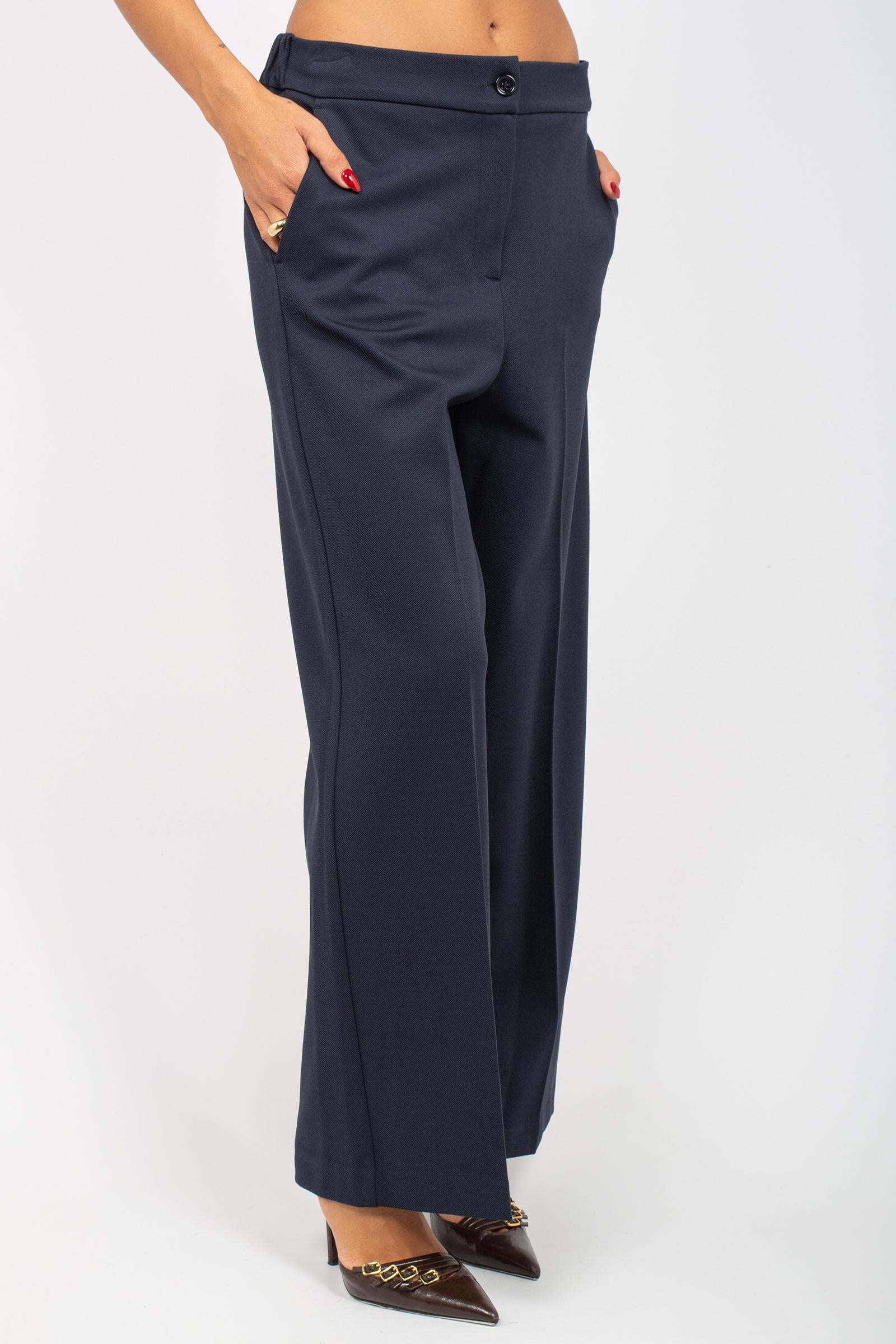 pantalone in gabardine di misto viscosa P821DIAGON BLU SANGERMANO