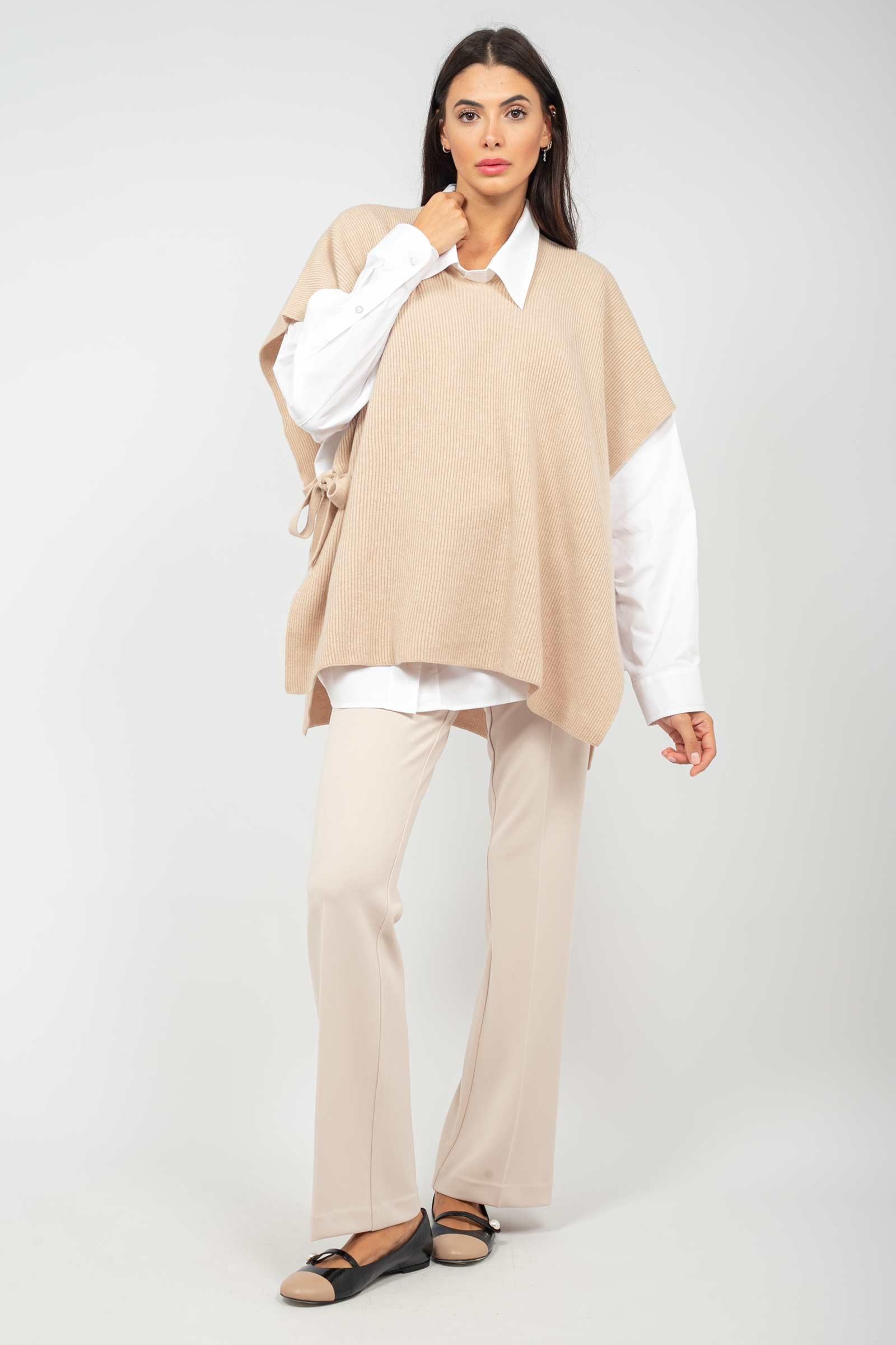 poncho in lana e cashmere RAPIDO ALABASTER AMINA RUBINACCI