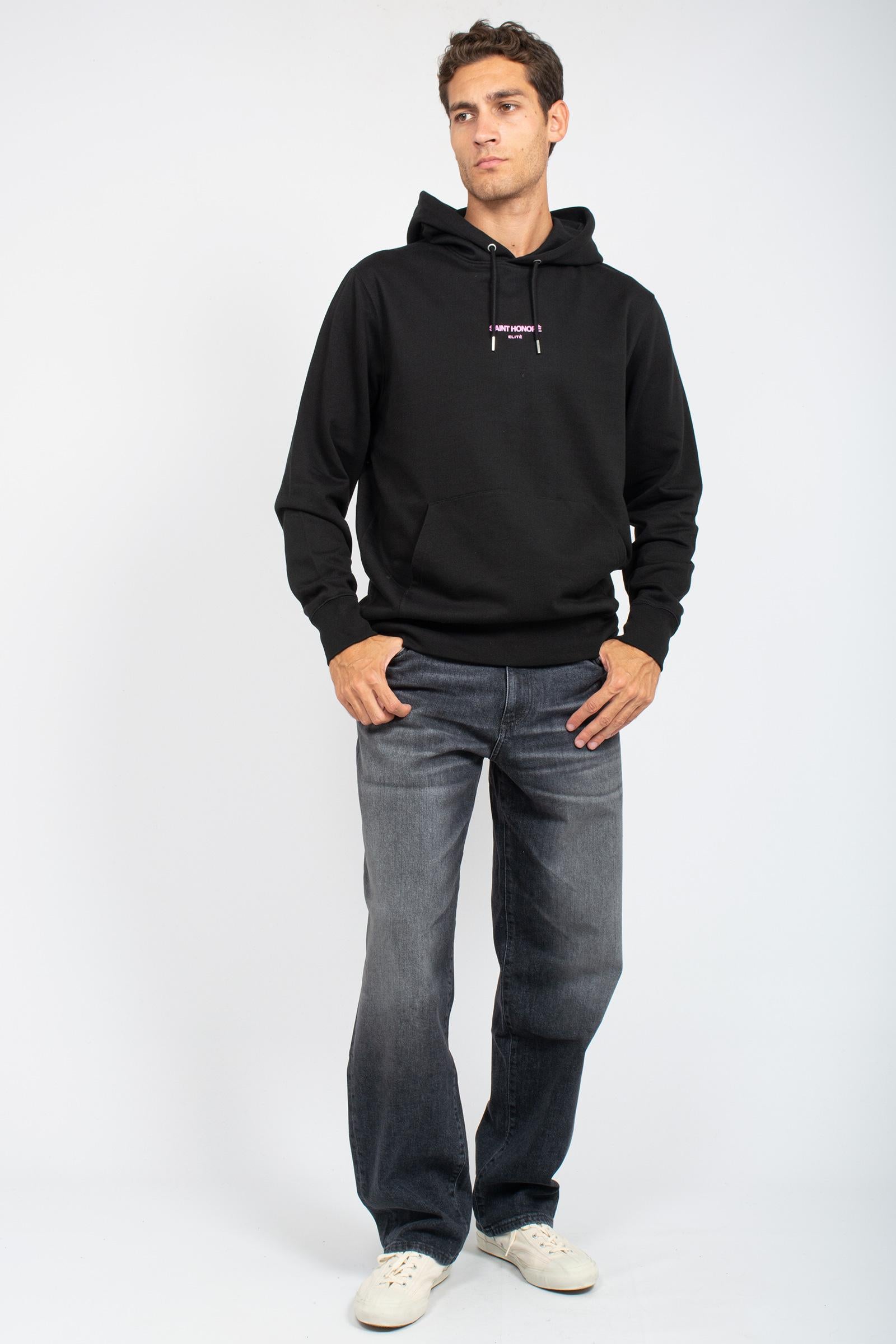 felpa con stampa in cotone HOBASIC899LOGO BLKPNK ELITE