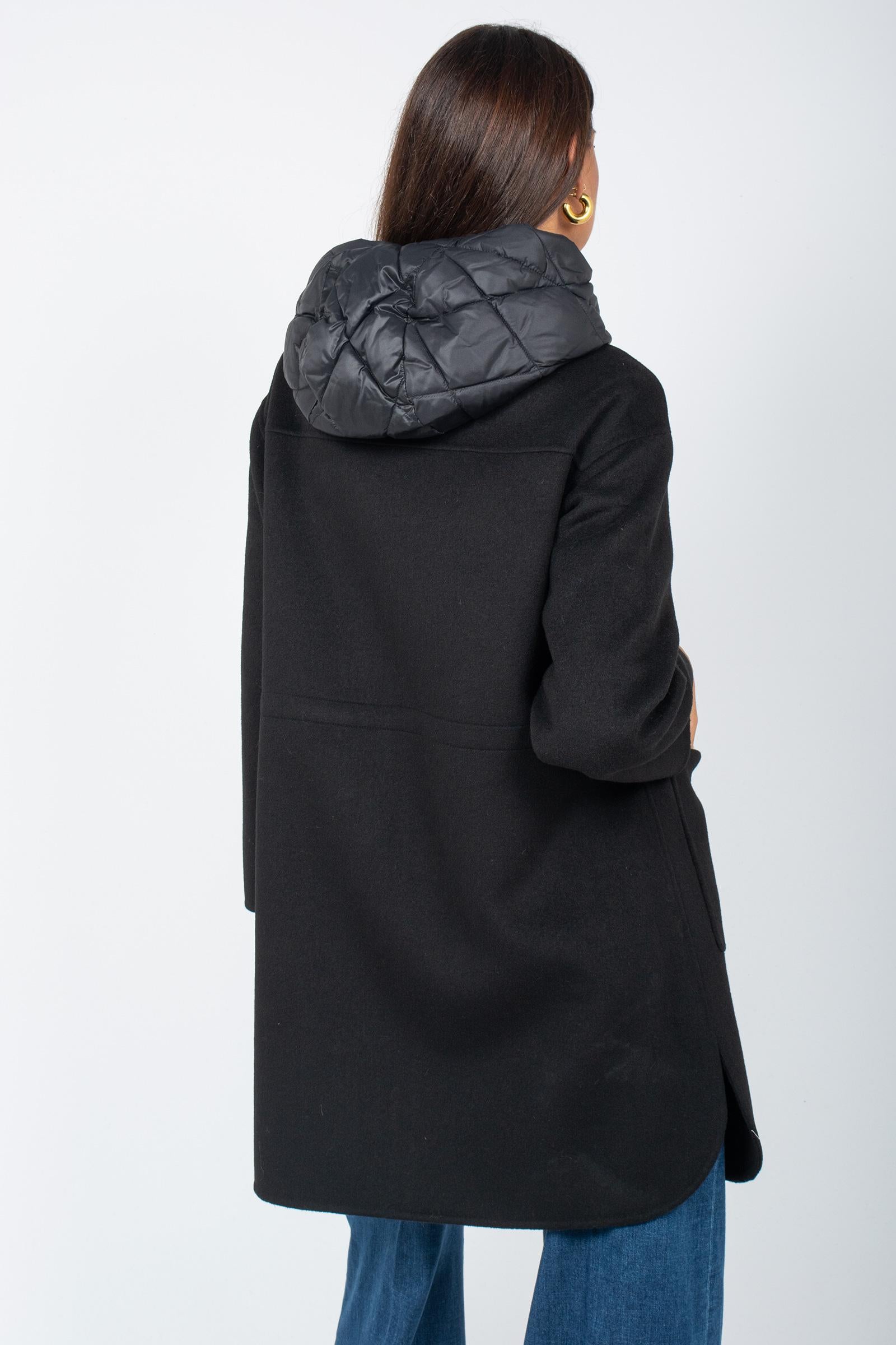 piumino in nylon e panno CP705ATOS NERO SANGERMANO