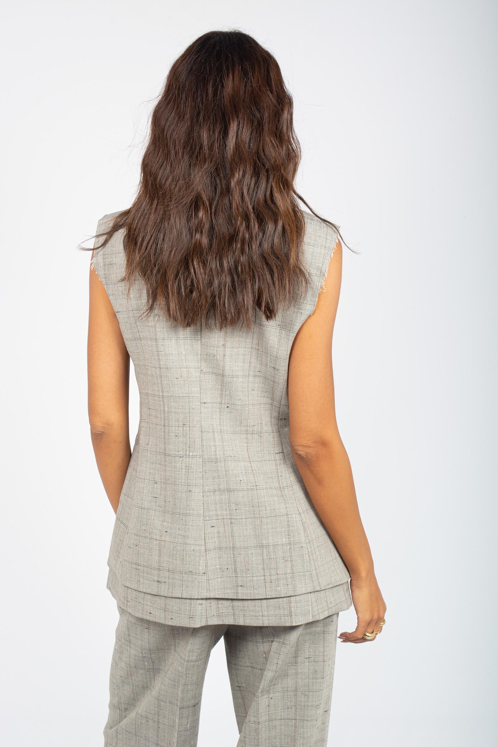 gilet check in misto lana 'adrianna' Y5WM02 54CHK SEMICOUTURE