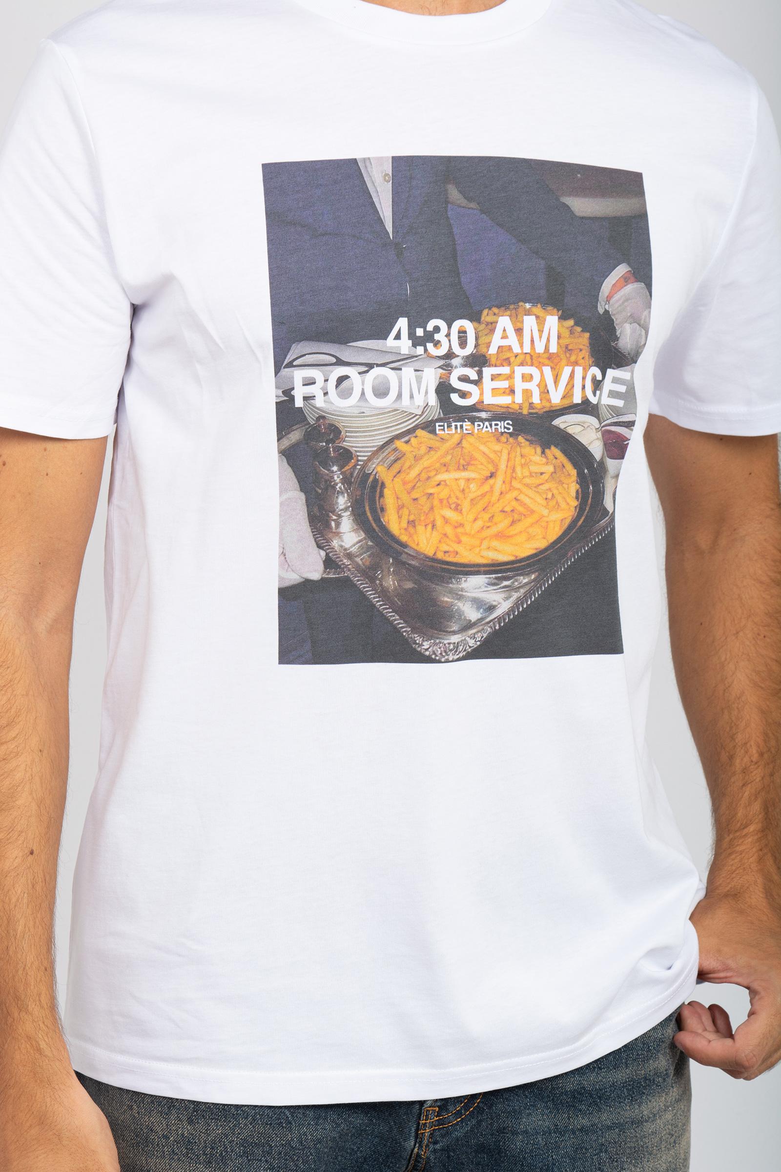 t-shirt in cotone 'room service' TSBASIC946ROOM WHT ELITE