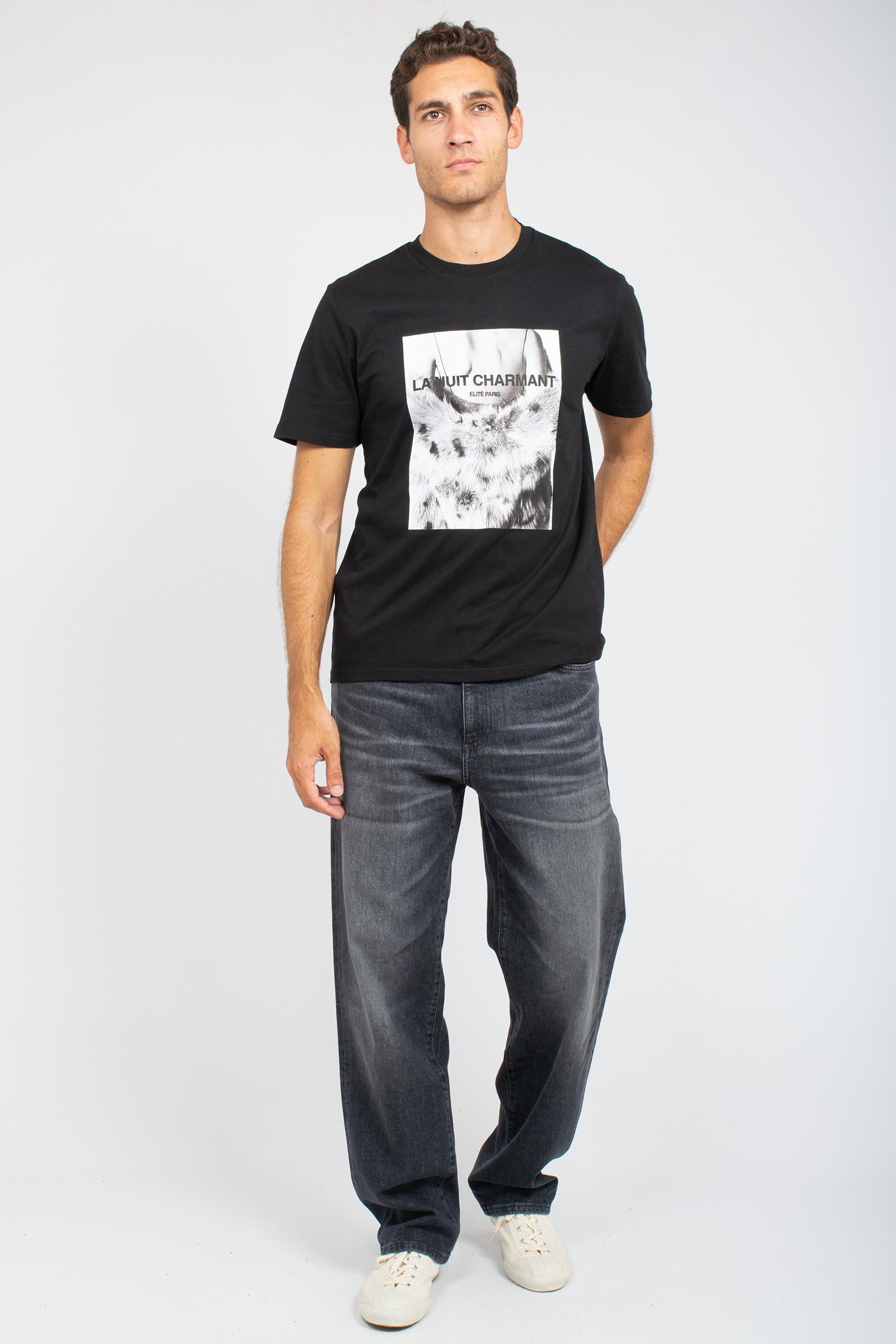 t-shirt in cotone 'la nuit charmant' TSBASIC938NUIT BLK ELITE
