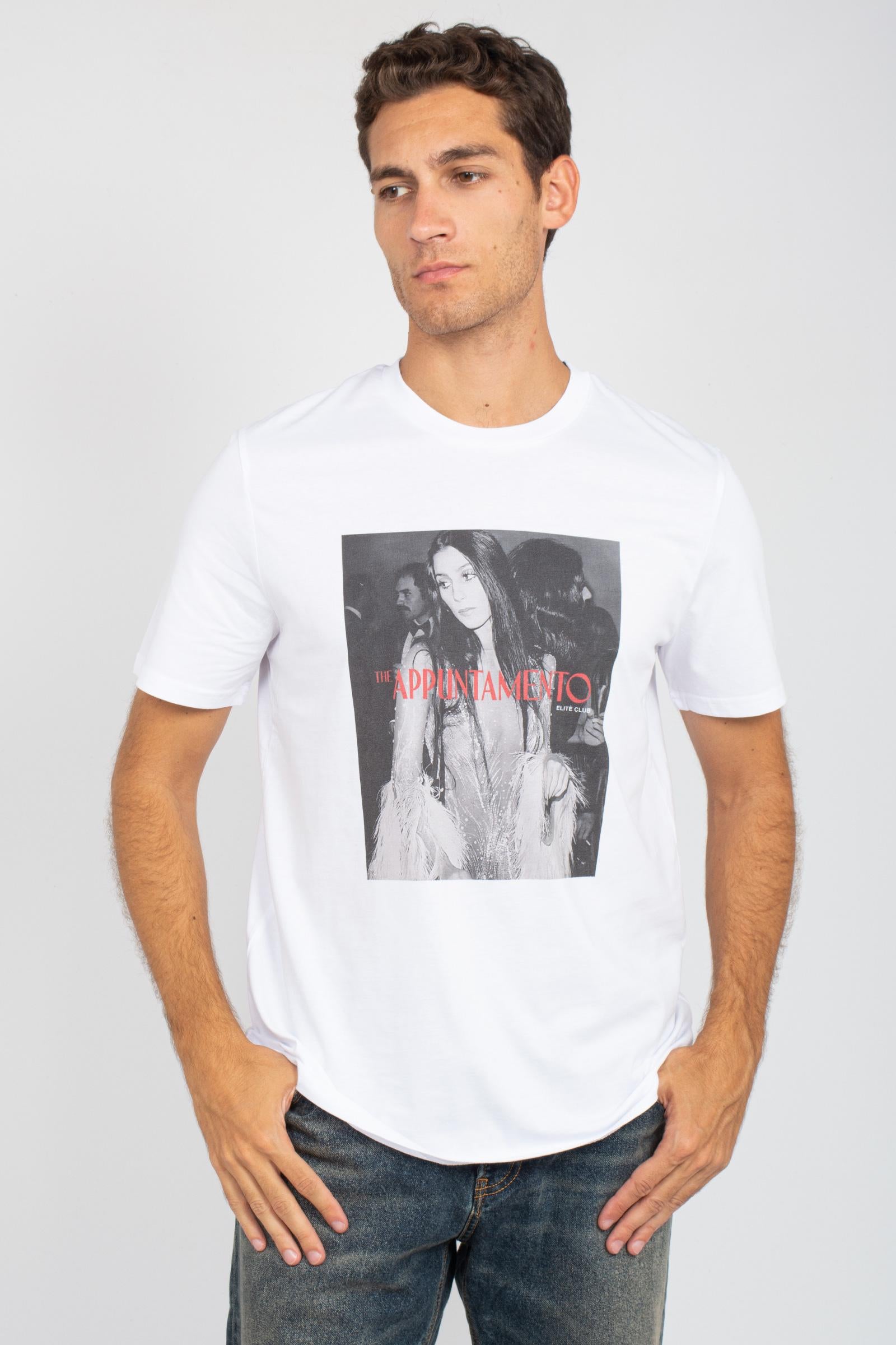 t-shirt in cotone 'lappuntamento' TSBASIC921APP WHT ELITE