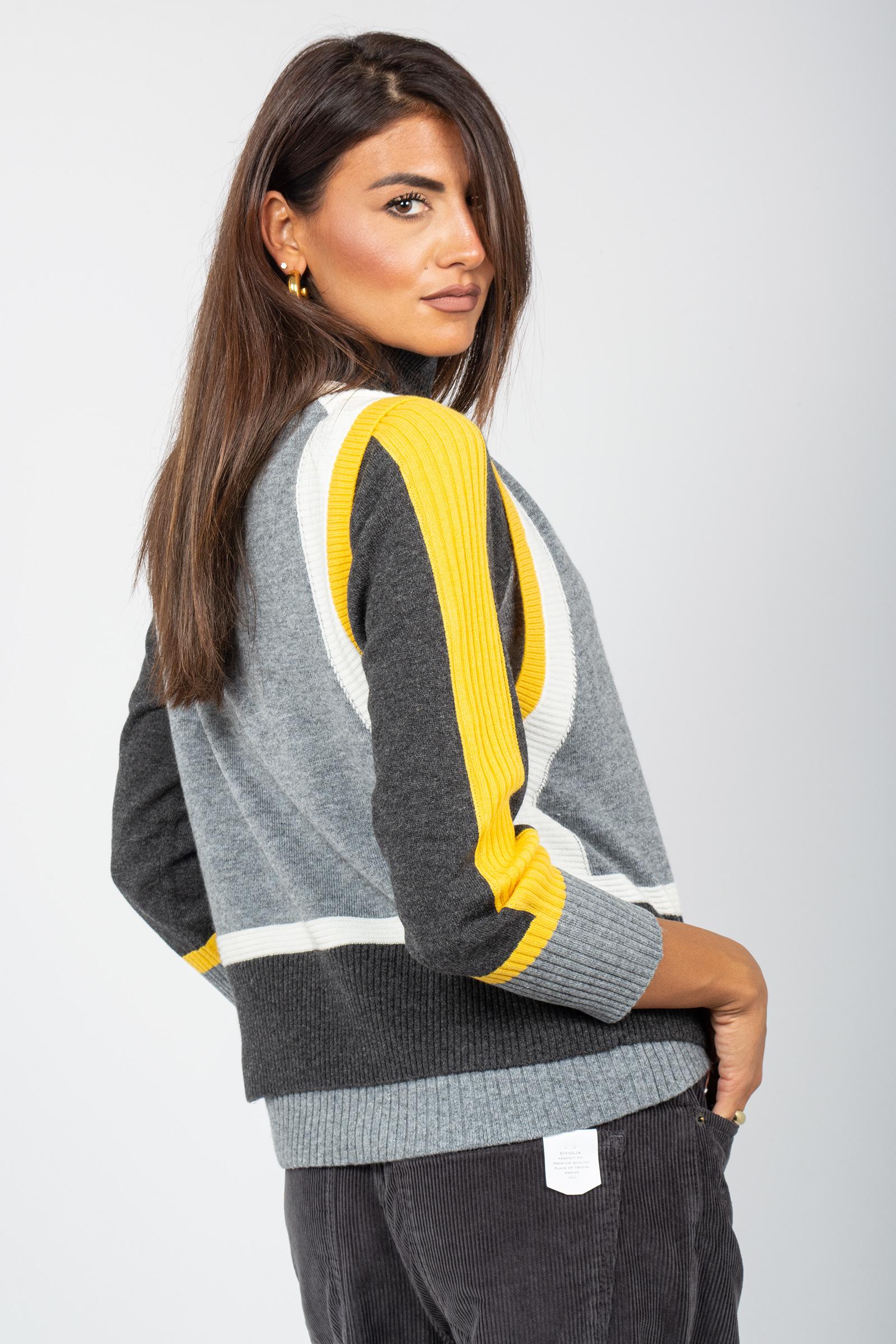 gilet colorblcok in misto lana M193J004923N B2 DIANA GALLESI