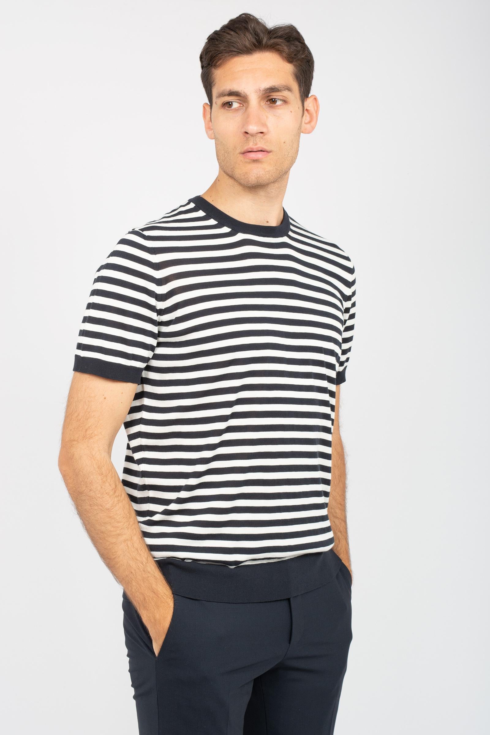 t-shirt girocollo millerighe D0G303R2 006 DRUMOHR