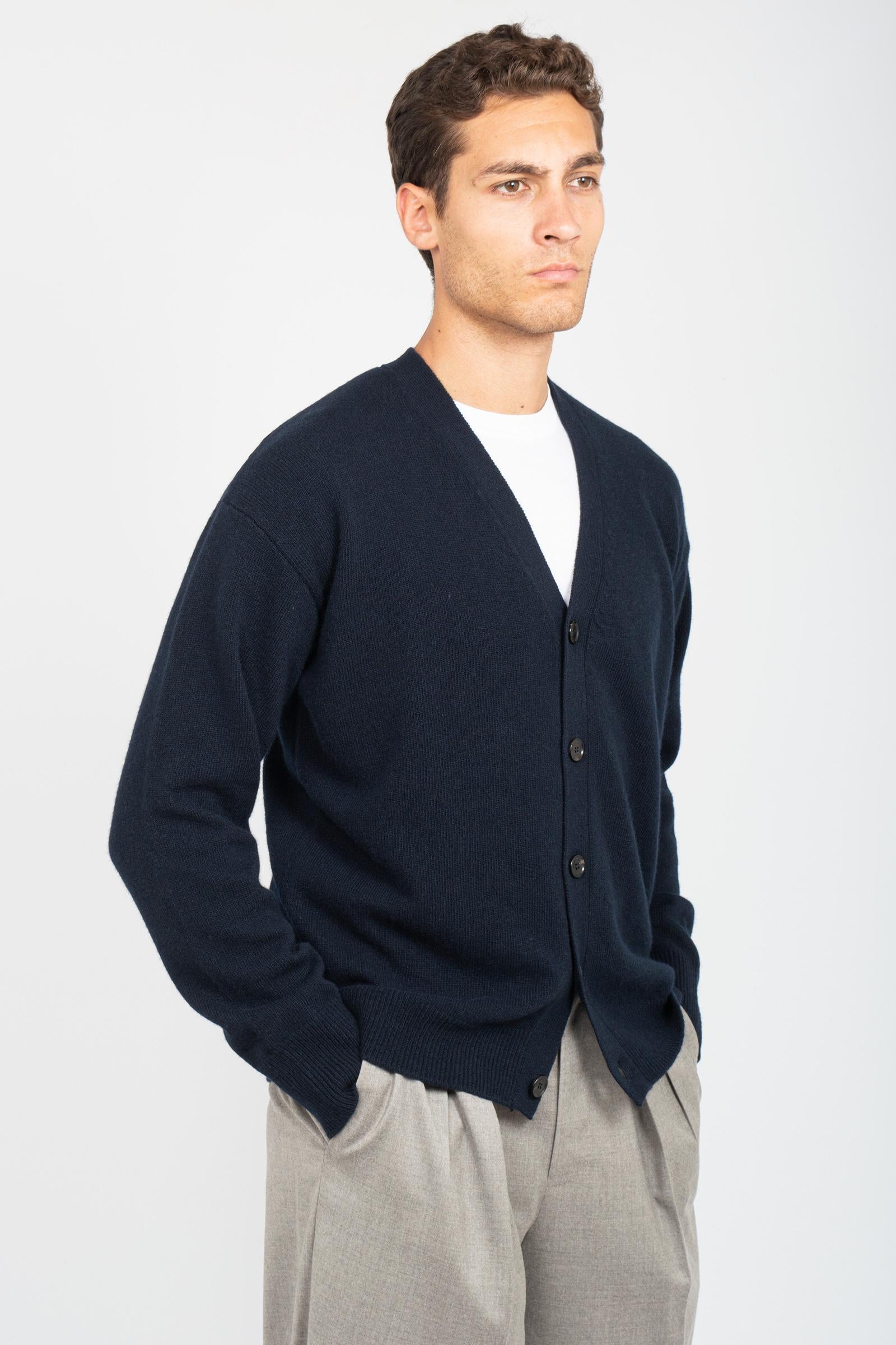 cardigan comfy fit in lana e cashmere 253M37110 09 ROBERTO COLLINA