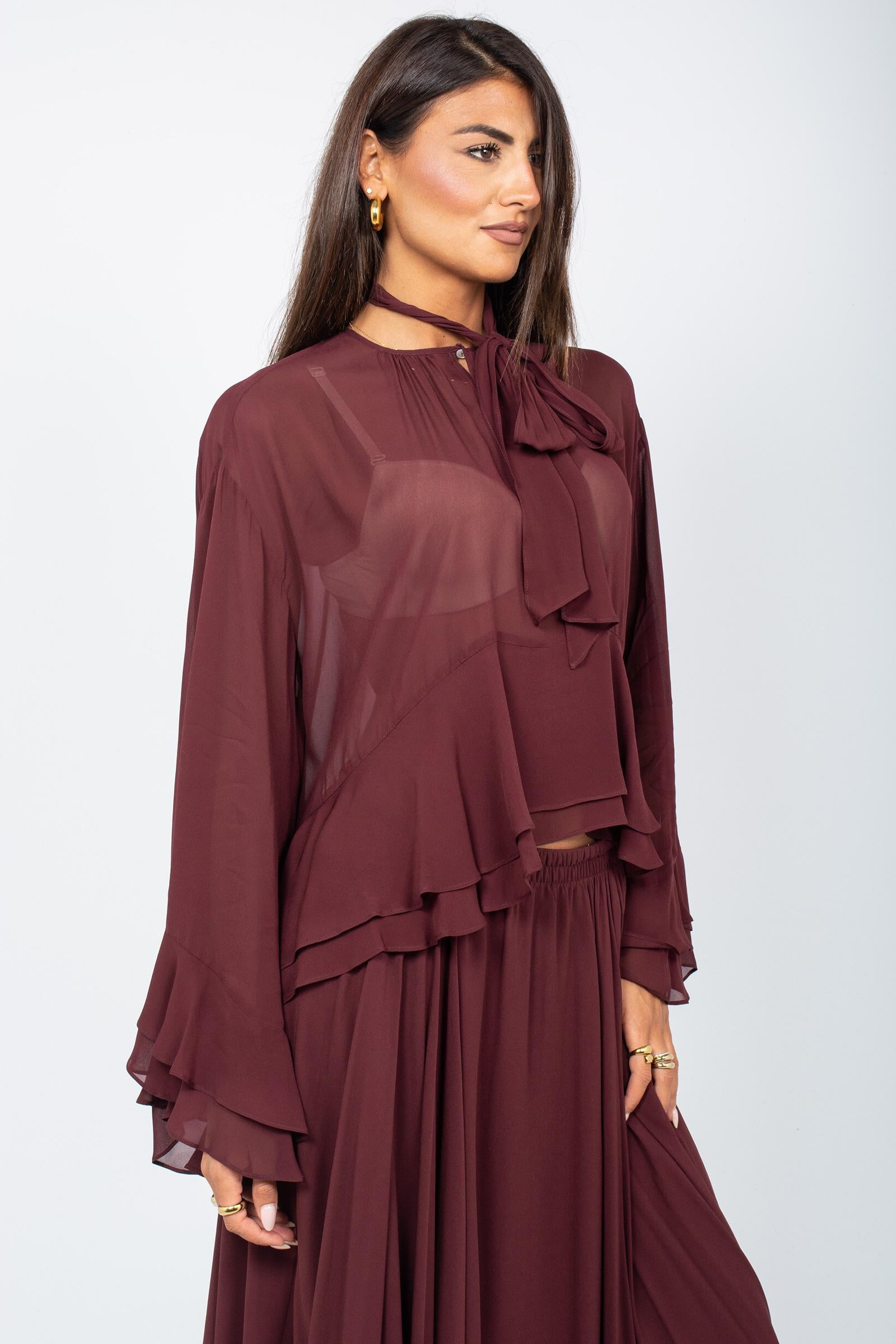 blusa con volant 'prisca' PRISCA 006 MARELLA
