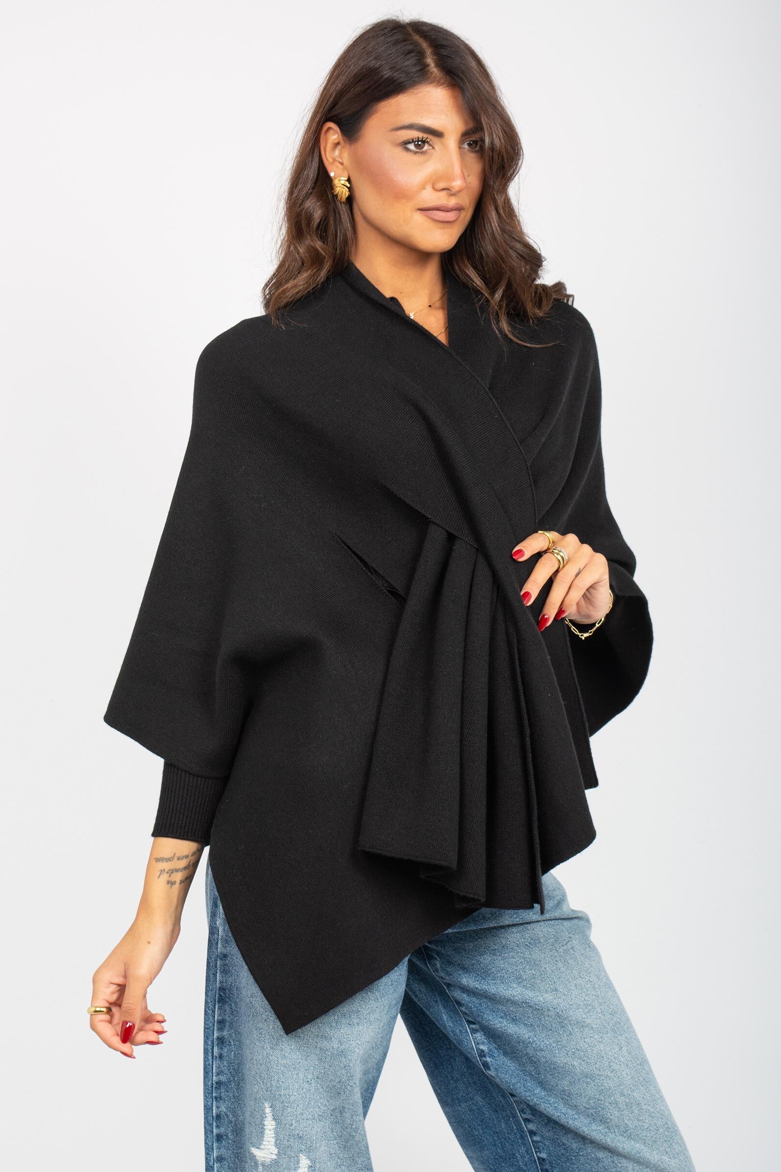 poncho con passante in misto lana 255M1170 029 MAIDA MILA