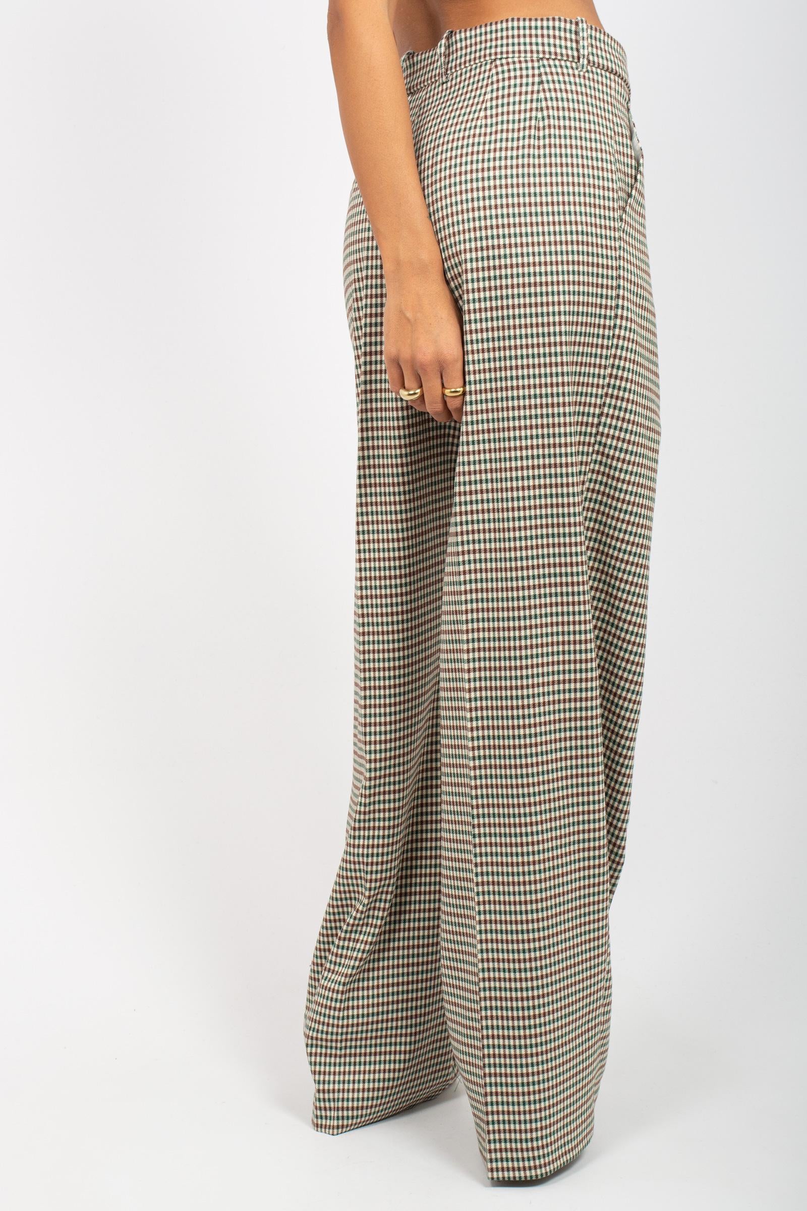pantalone con pince in misto viscosa P1P01 VERDEBLUES JACQUEUR