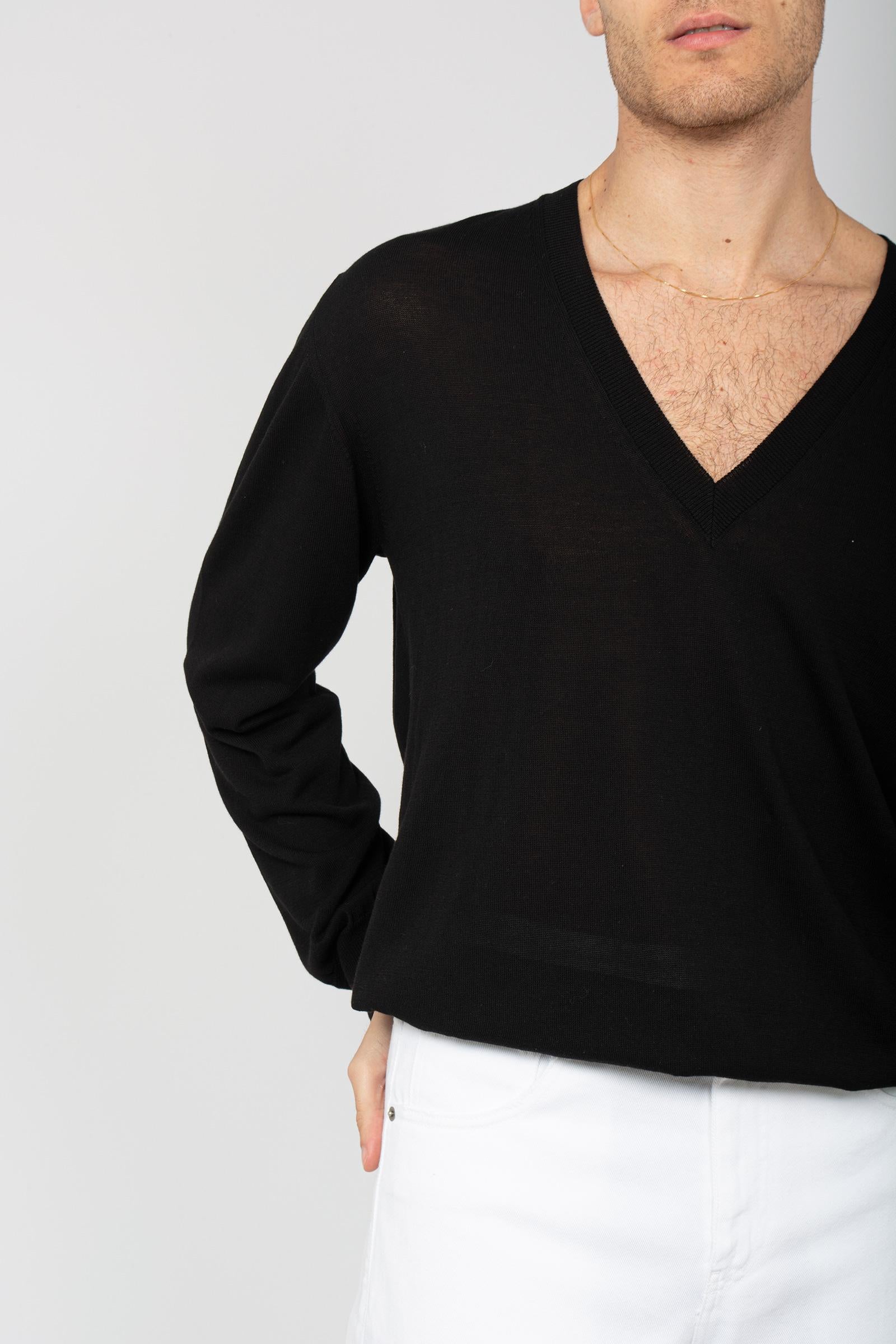 scollo v in cotone B9D0008D NERO AMARANTO