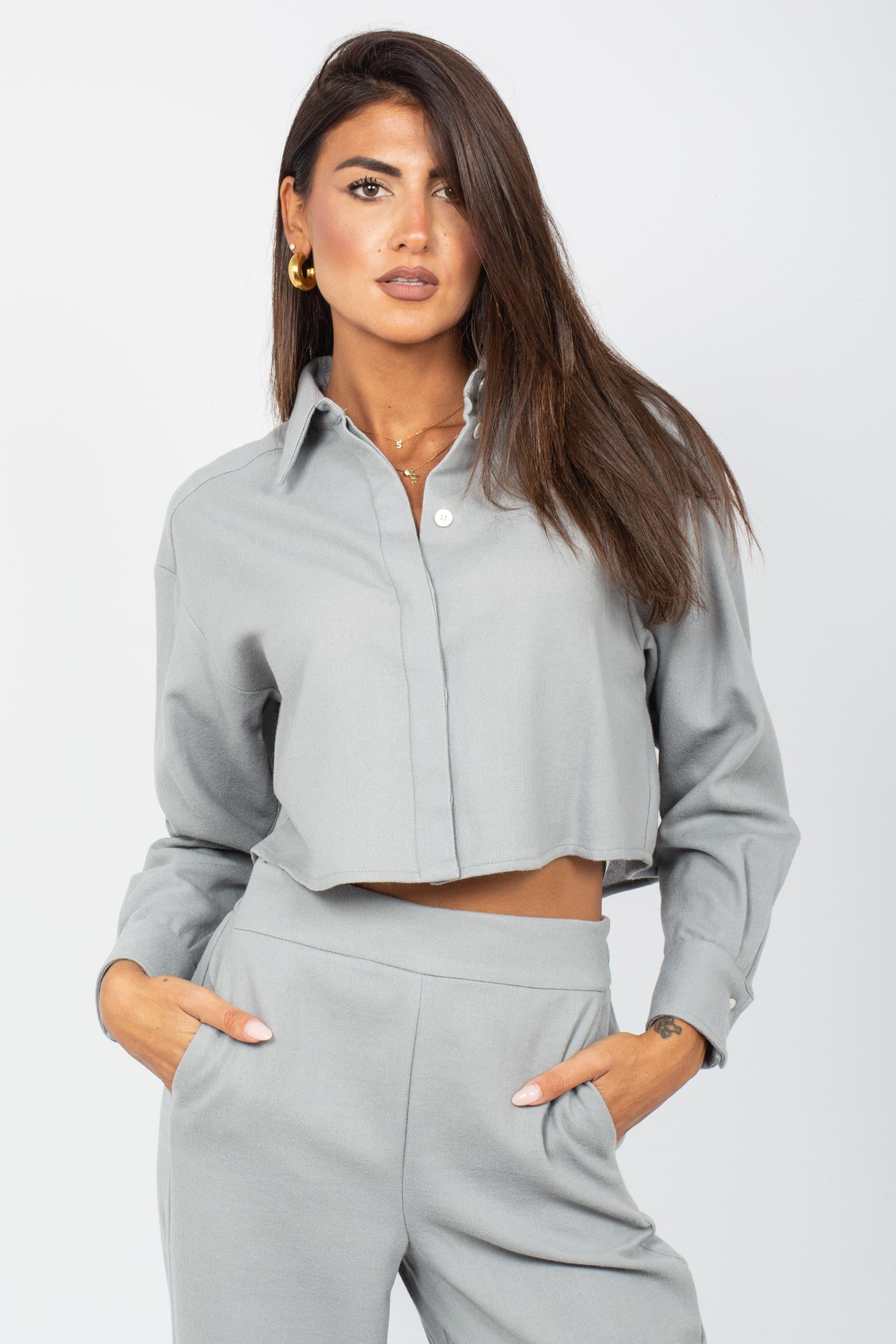 camicia cropped in misto lana 'livia' LIVIA 002 MARELLA