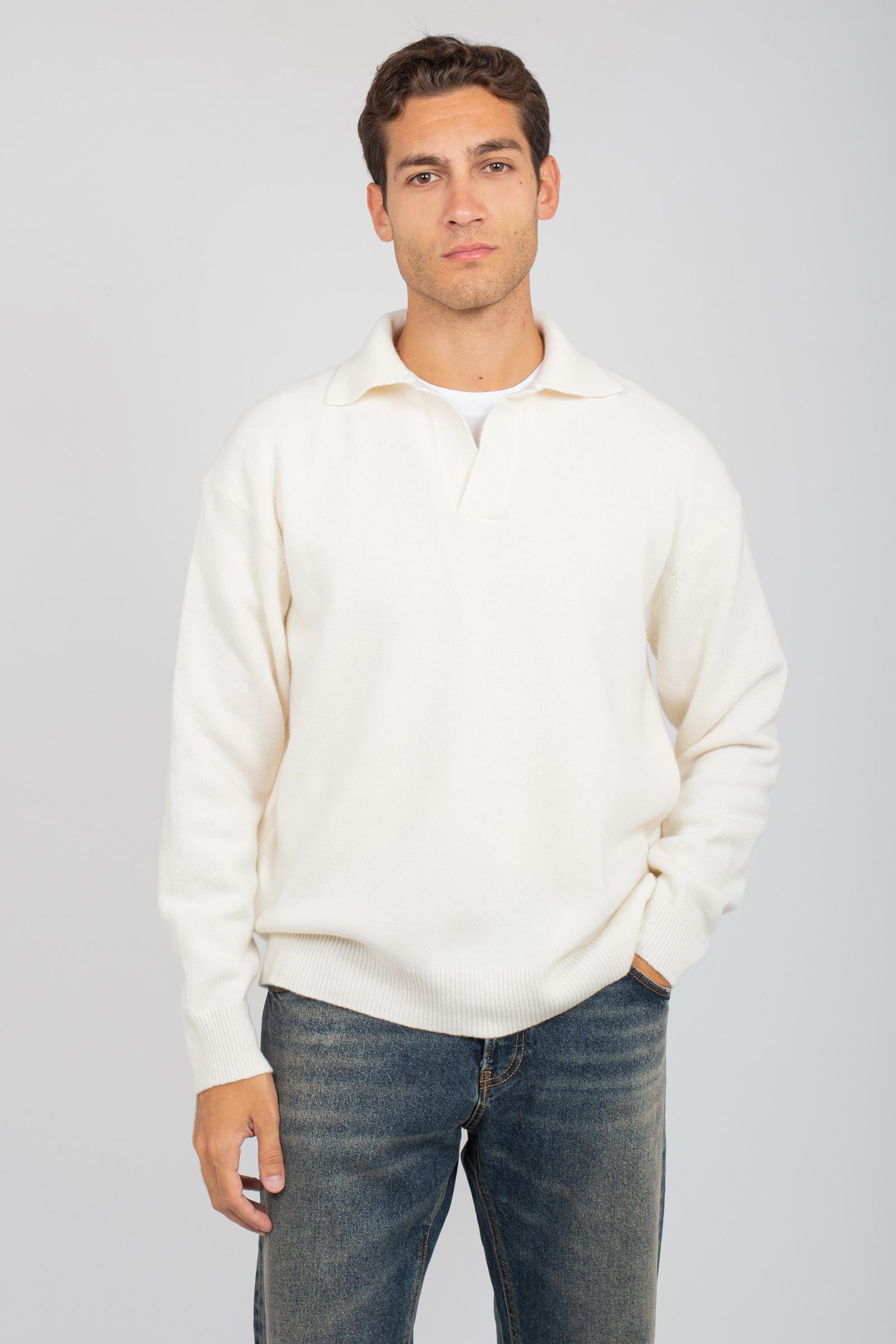 polo oversize in lana e cashmere 253M37404 02 ROBERTO COLLINA