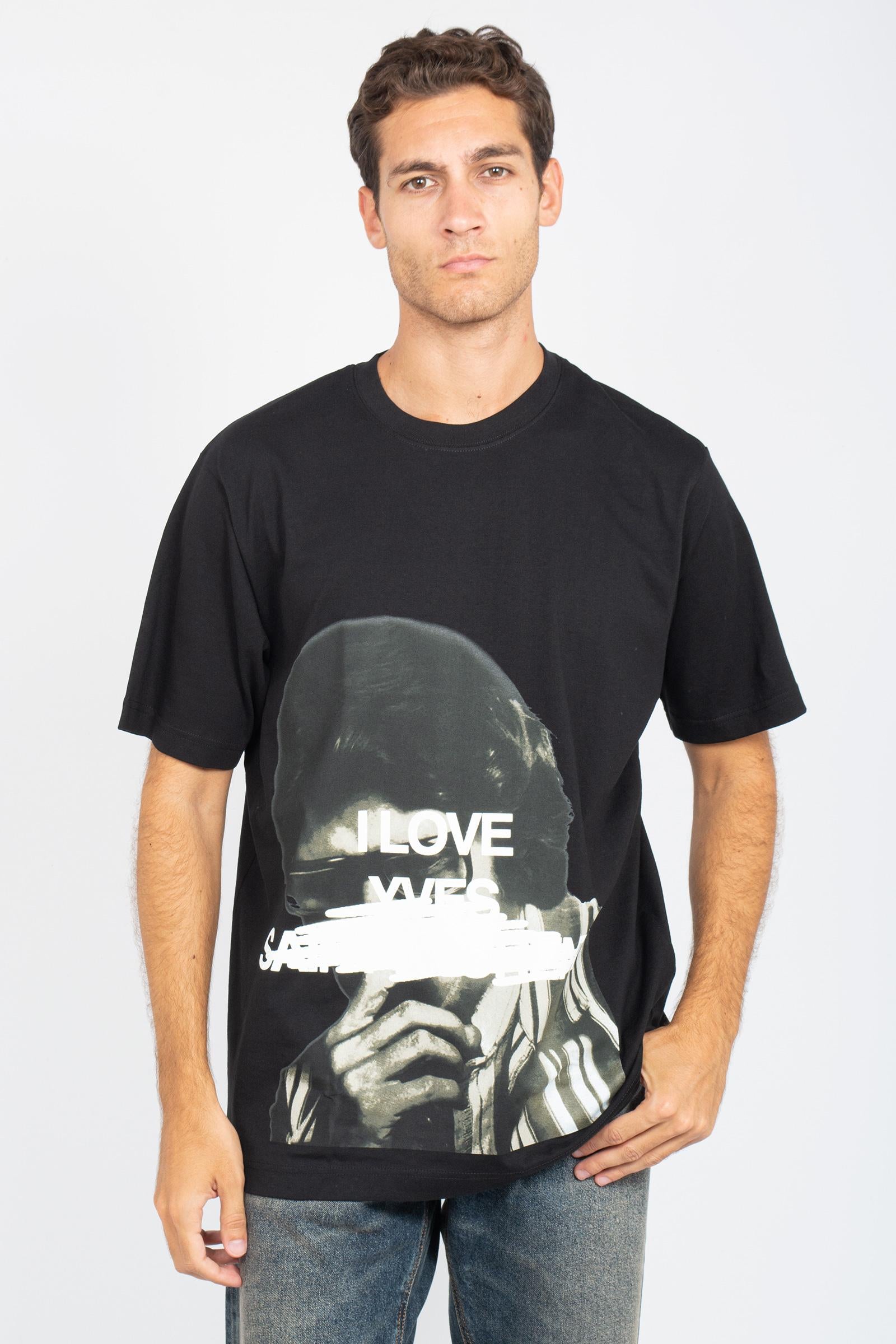t-shirt oversize in cotone 'love yves' TSOVER956RENT BLK ELITE