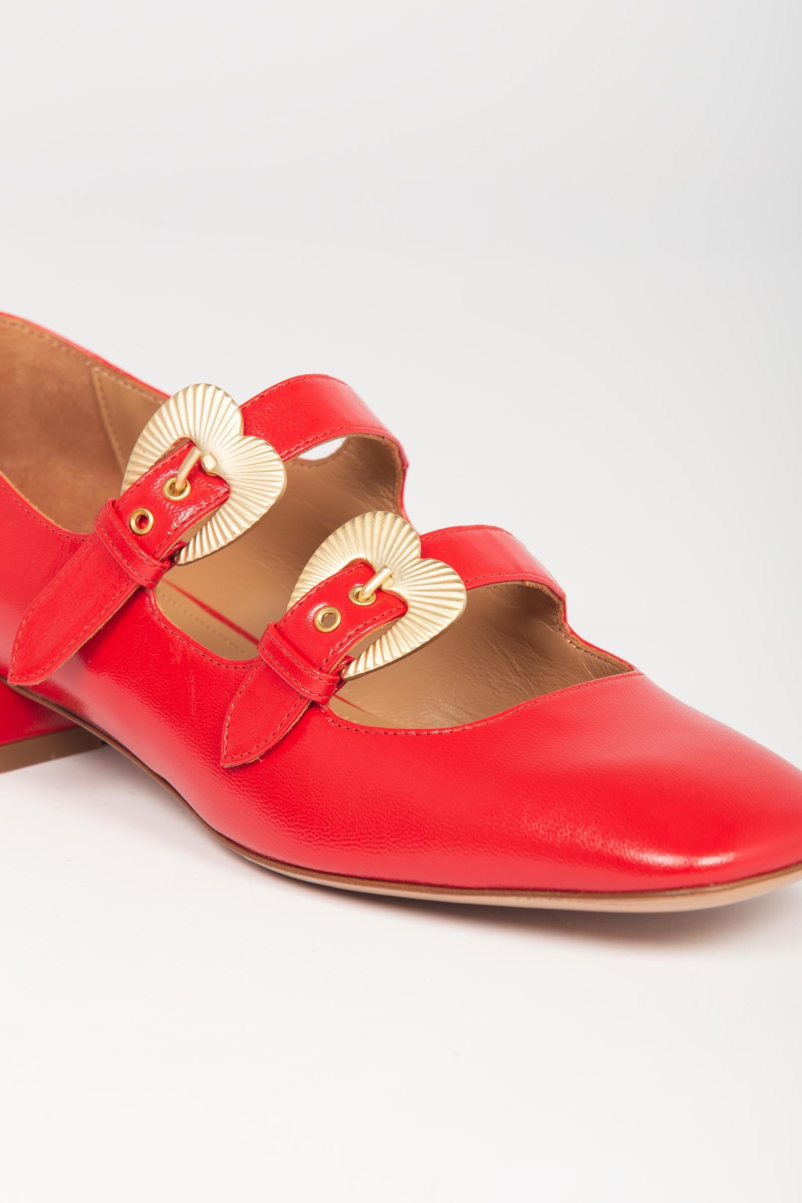 ballerina con doppia fibia love AB2514CR ROSSO A.BOCCA