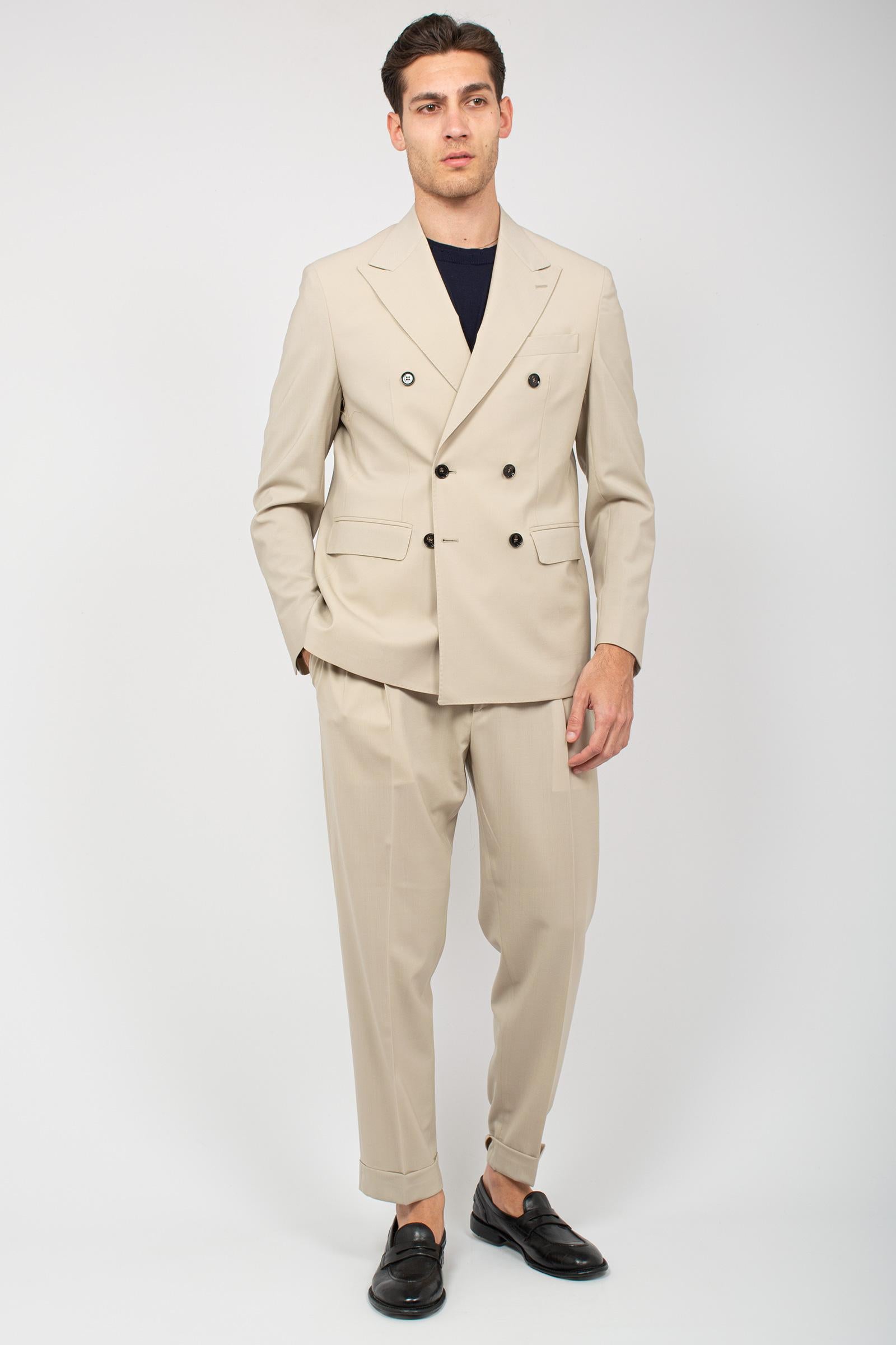 pantalone con pinces in lana vergine 'robby' ROBBYET SABBIA BE ABLE