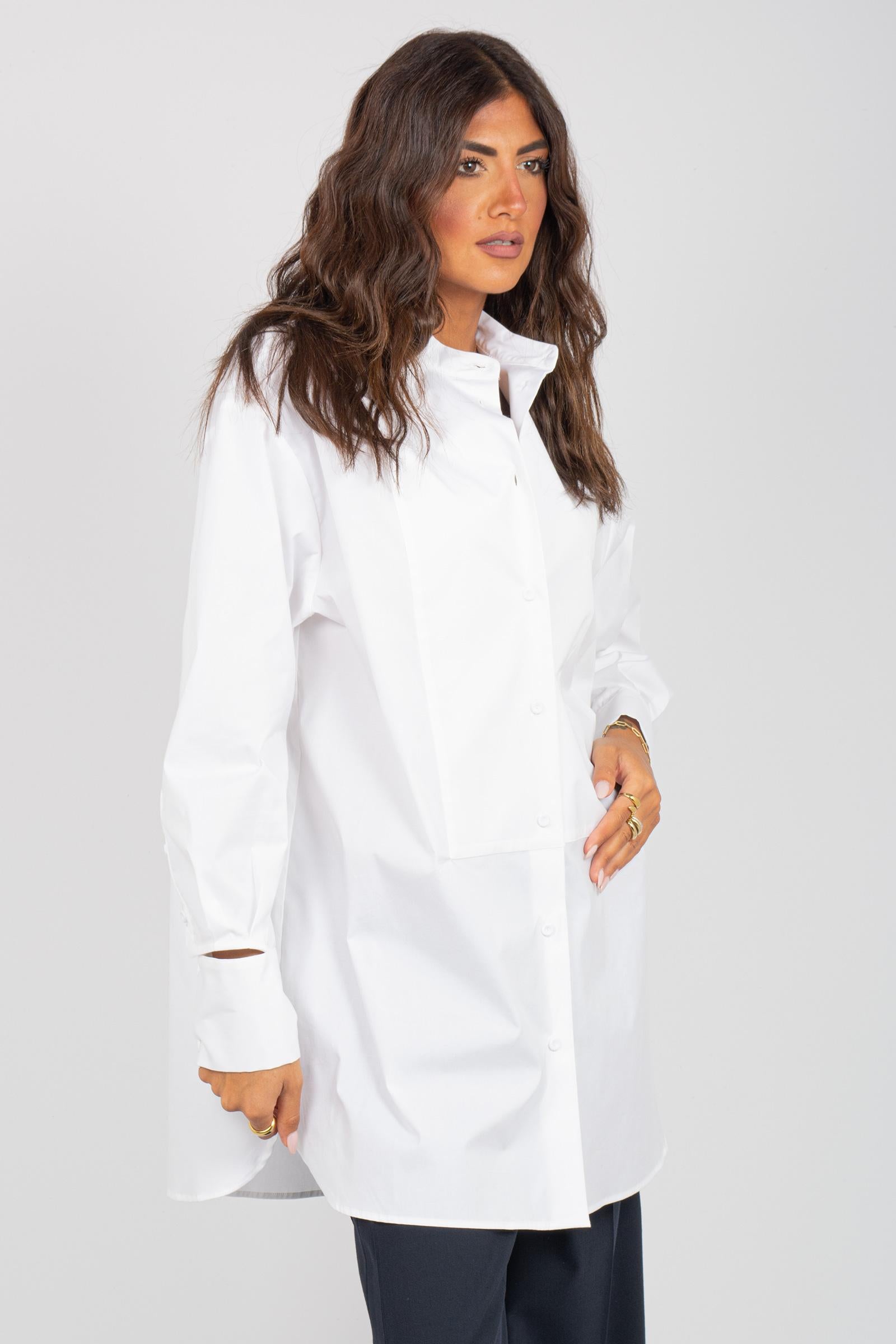 camicia lunga in cotone 'jesusa' S5WK05 A01 SEMICOUTURE