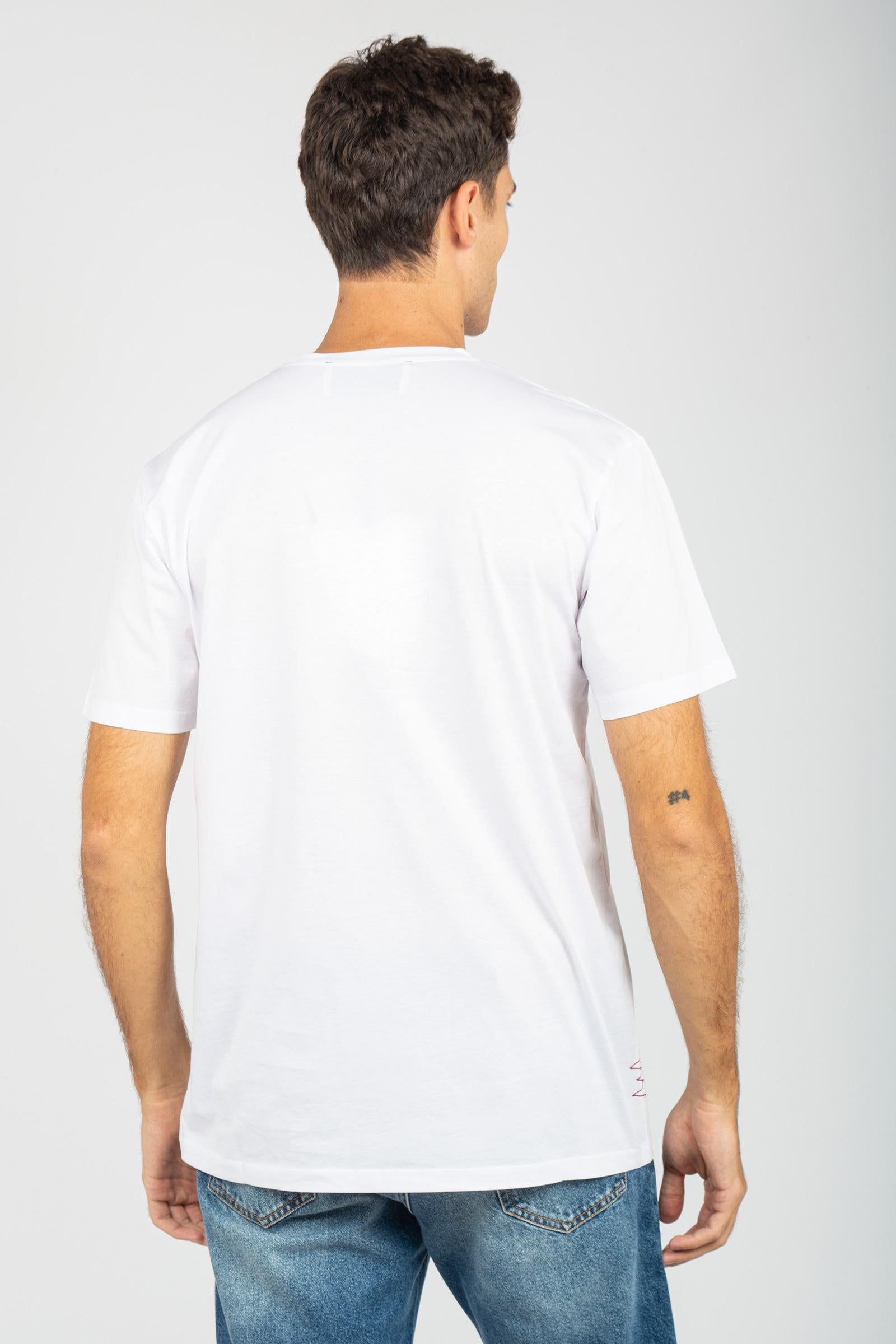 t-shirt in cotone B6F0049 PANNA AMARANTO