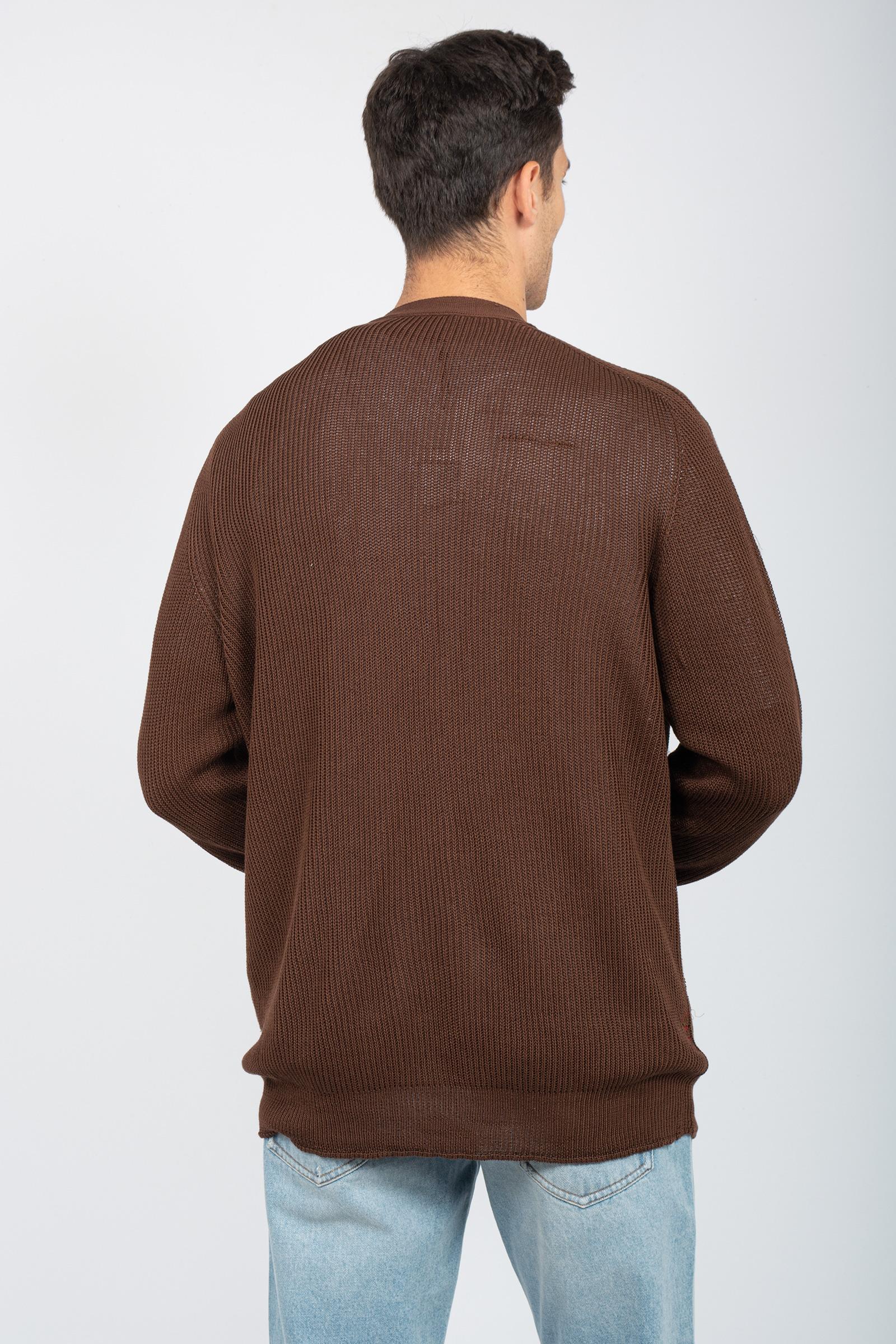 cardigan in cotone B9D0010D MARRONE AMARANTO
