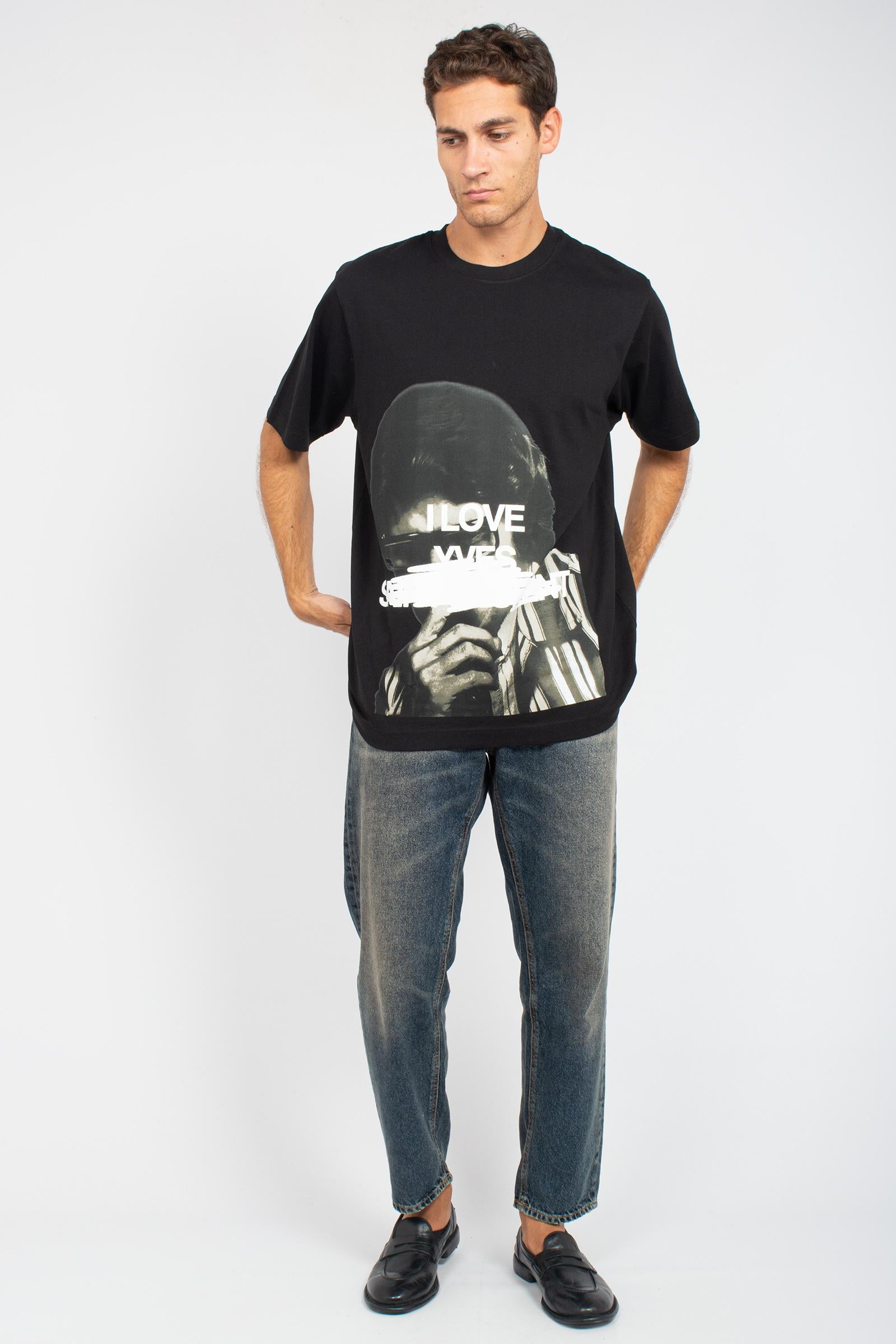 t-shirt oversize in cotone 'love yves' TSOVER956RENT BLK ELITE