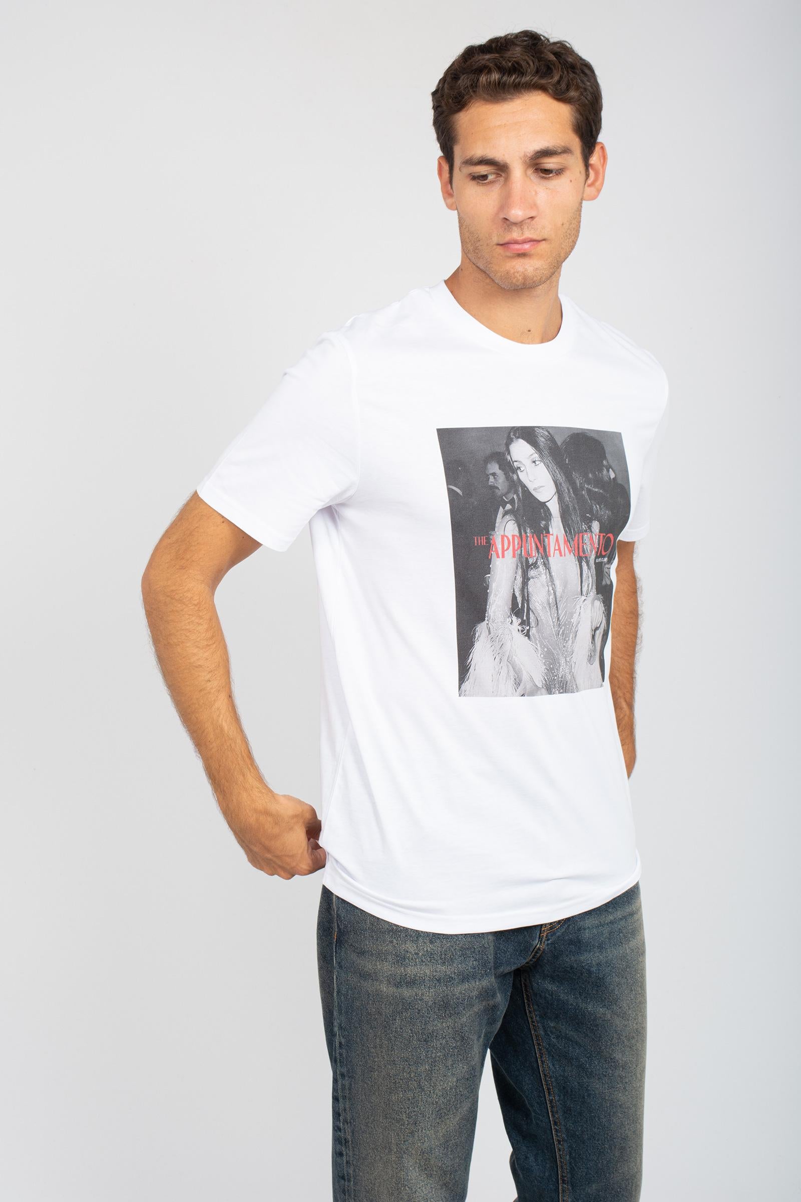 t-shirt in cotone 'lappuntamento' TSBASIC921APP WHT ELITE