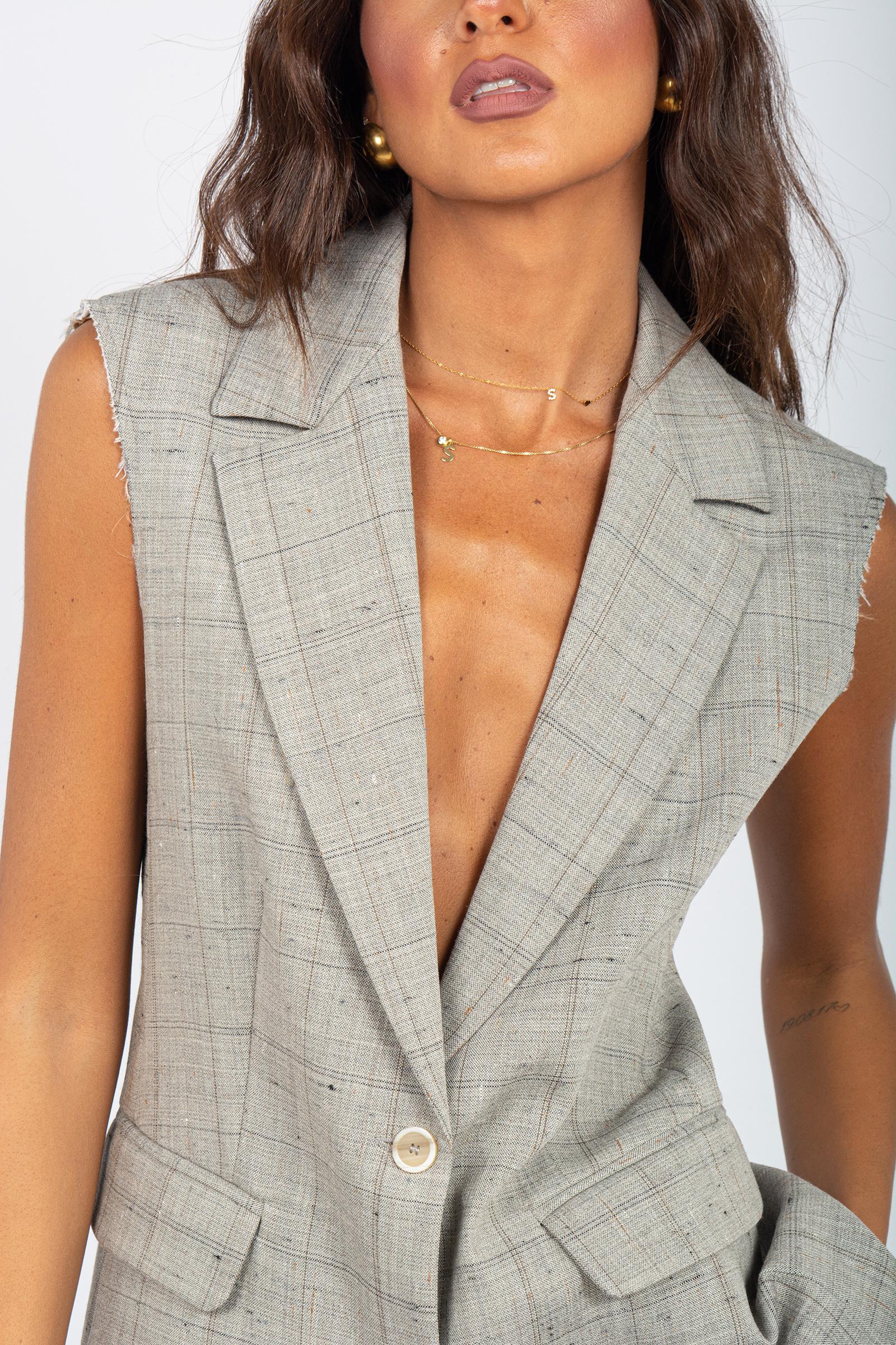 gilet check in misto lana 'adrianna' Y5WM02 54CHK SEMICOUTURE