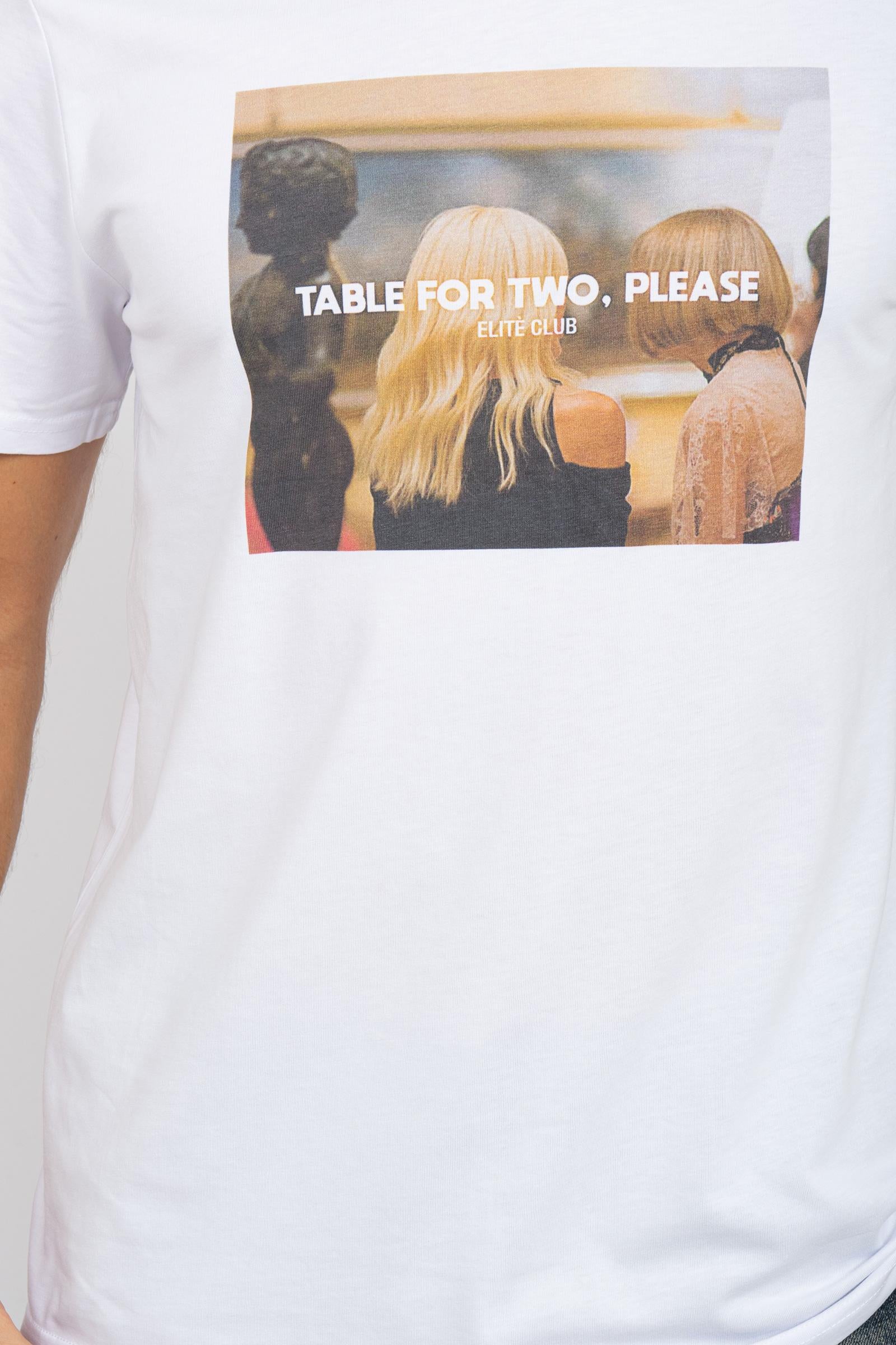 t-shirt in cotone ' table for two' TSBASIC949TABLE WHT ELITE