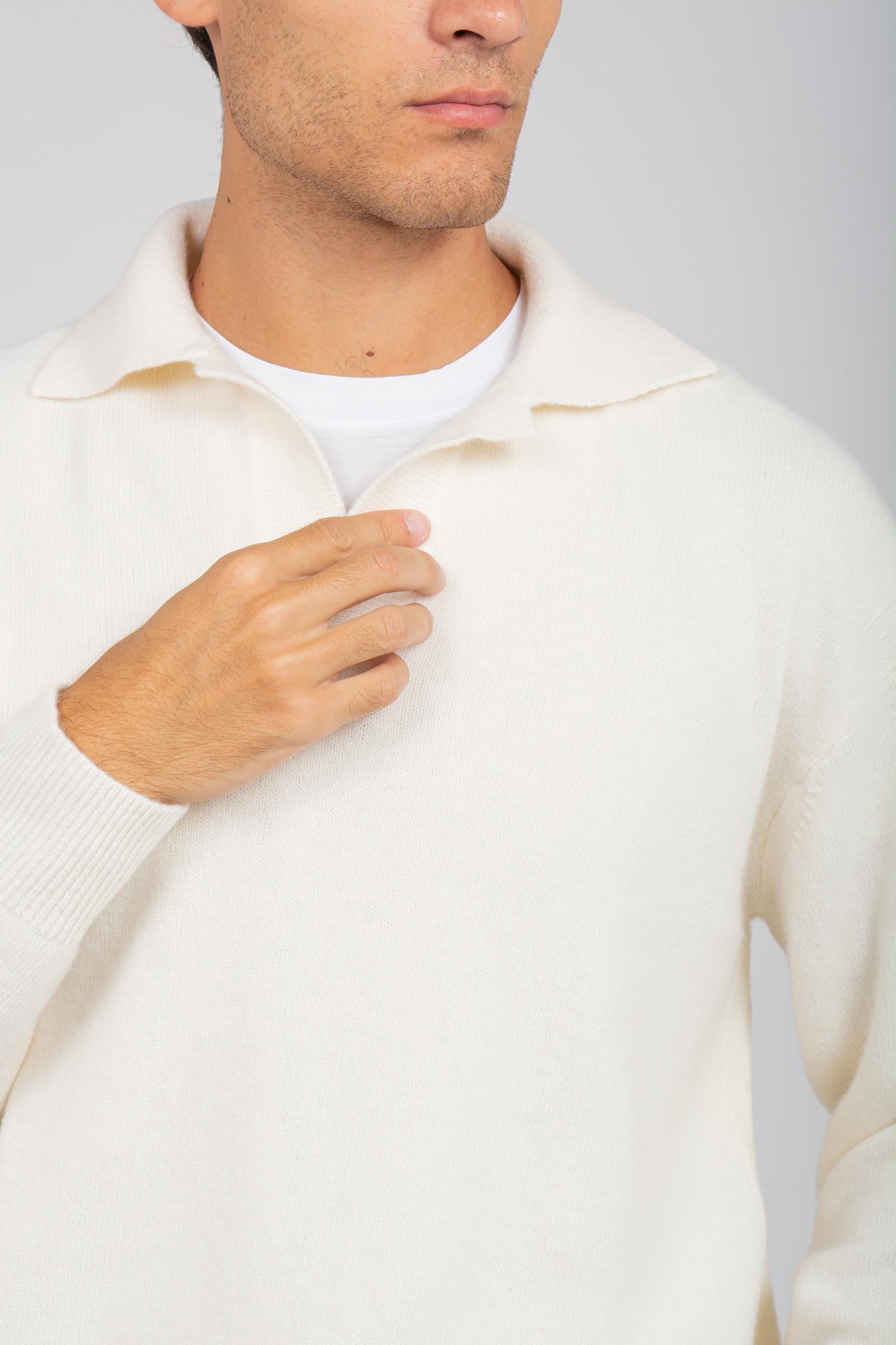 polo oversize in lana e cashmere 253M37404 02 ROBERTO COLLINA