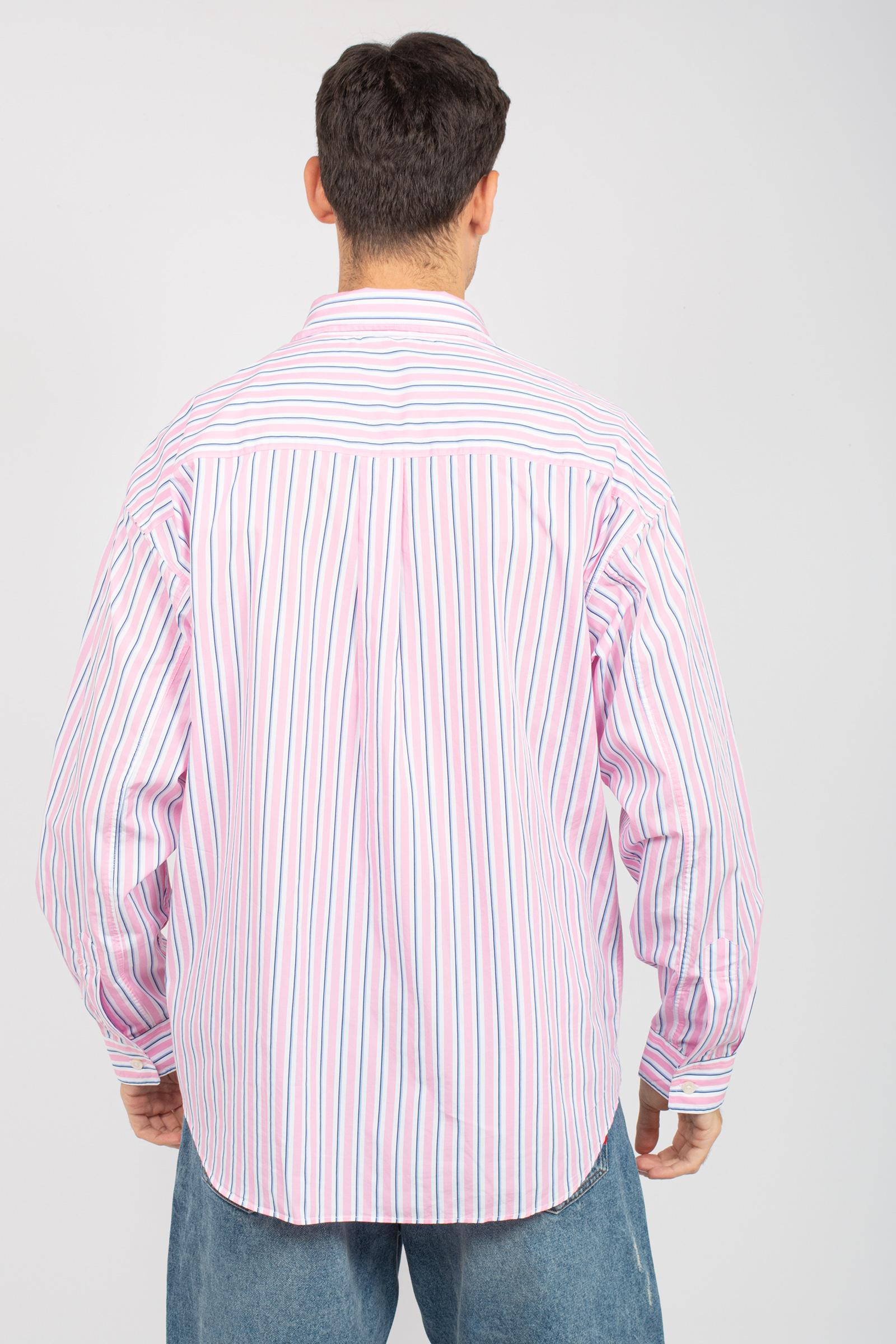 camicia in popeline a righe 'dropped' AMU108CL000124 C0078 AMISH