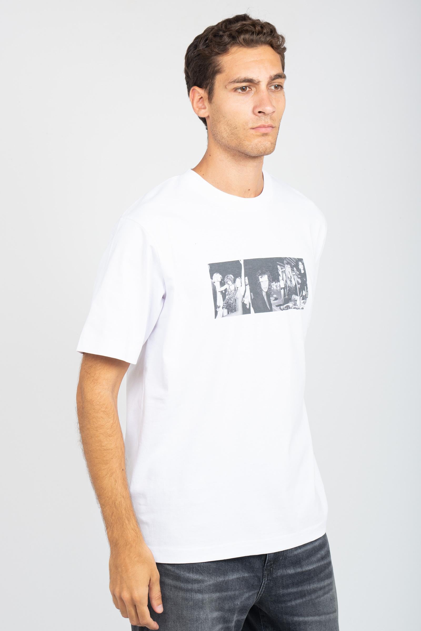 t-shirt oversize in cotone 'midnight calling' TSOVER935MIDNIGHT WHT ELITE