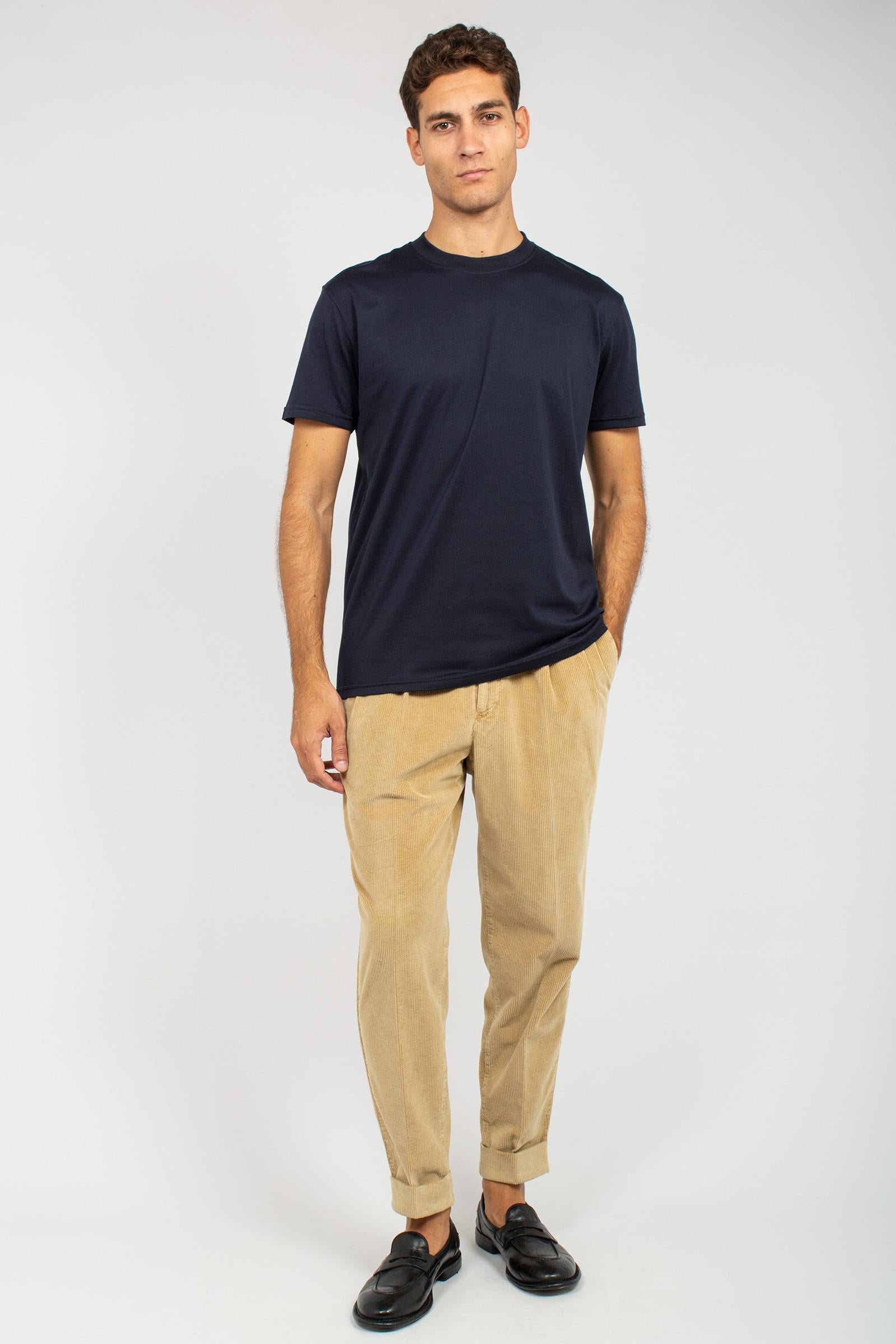 t-shirt in cotone e seta TL5STM050LEL 01CD0360 PT TORINO