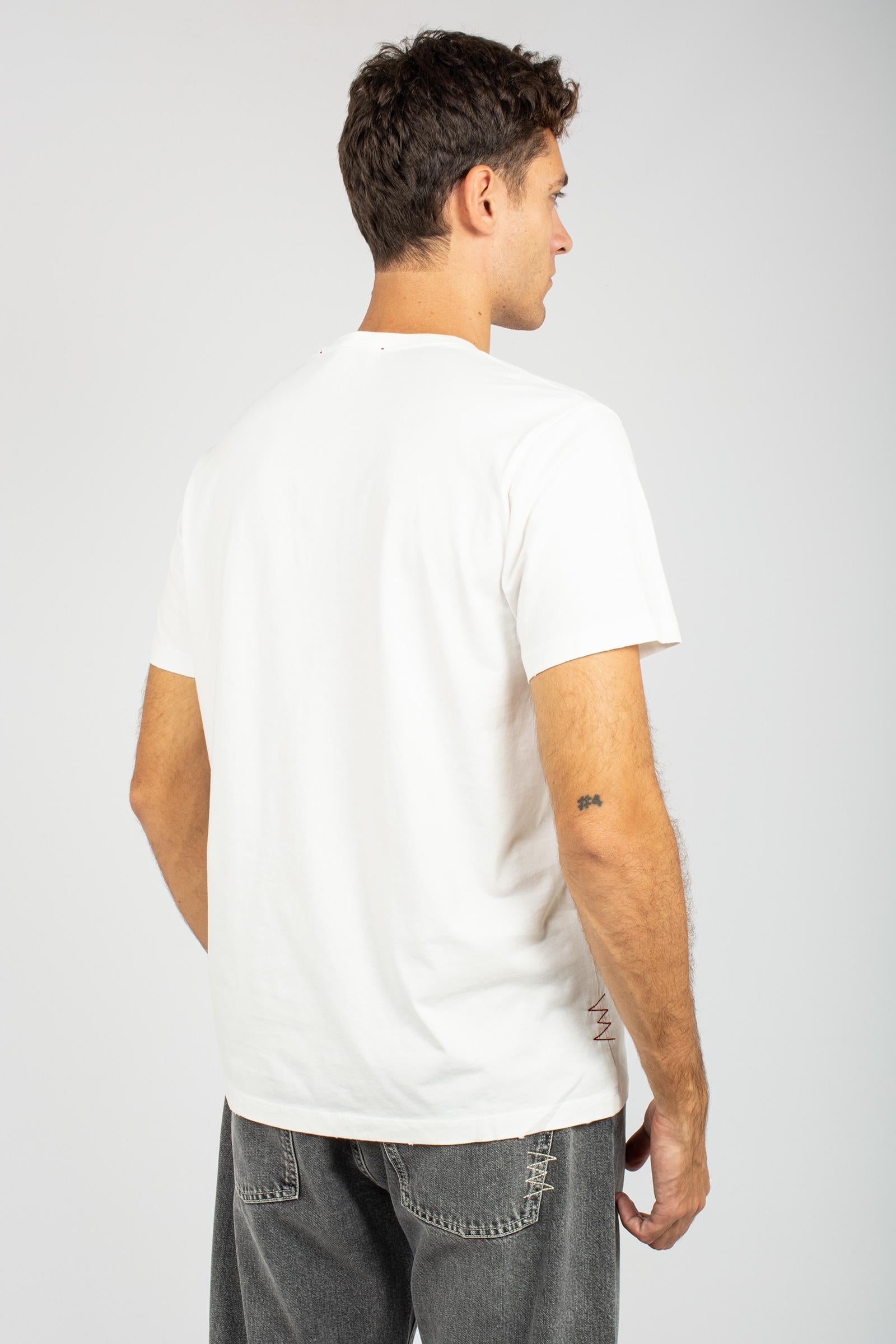 t-shirt in cotone B6F0042 NATURALE AMARANTO