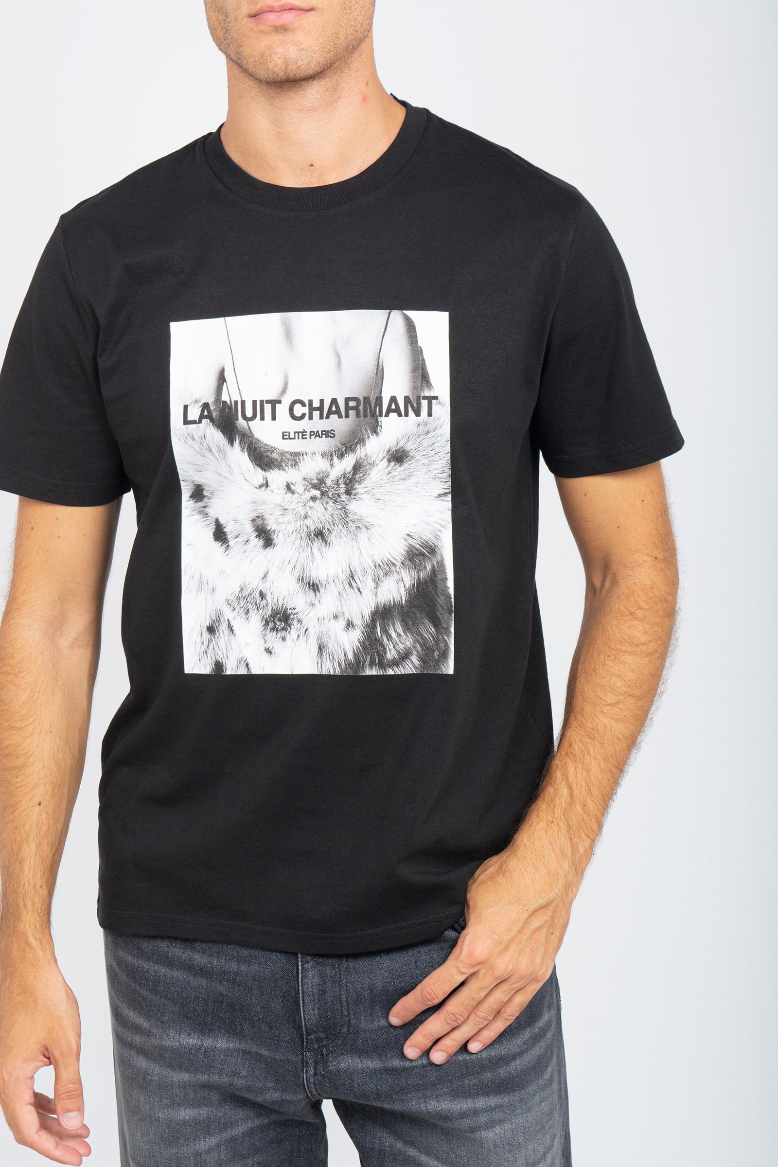 t-shirt in cotone 'la nuit charmant' TSBASIC938NUIT BLK ELITE