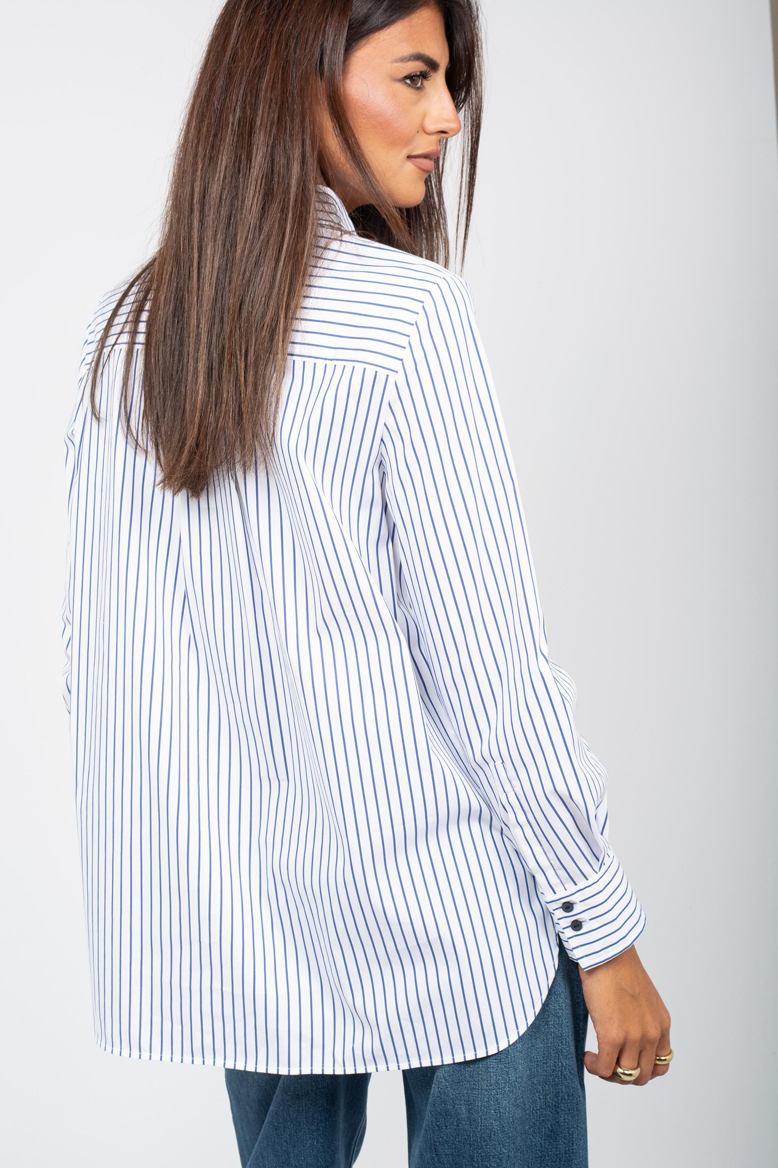 camicia a righe oversize in misto cotone 5057R002916N 01 DIANA GALLESI