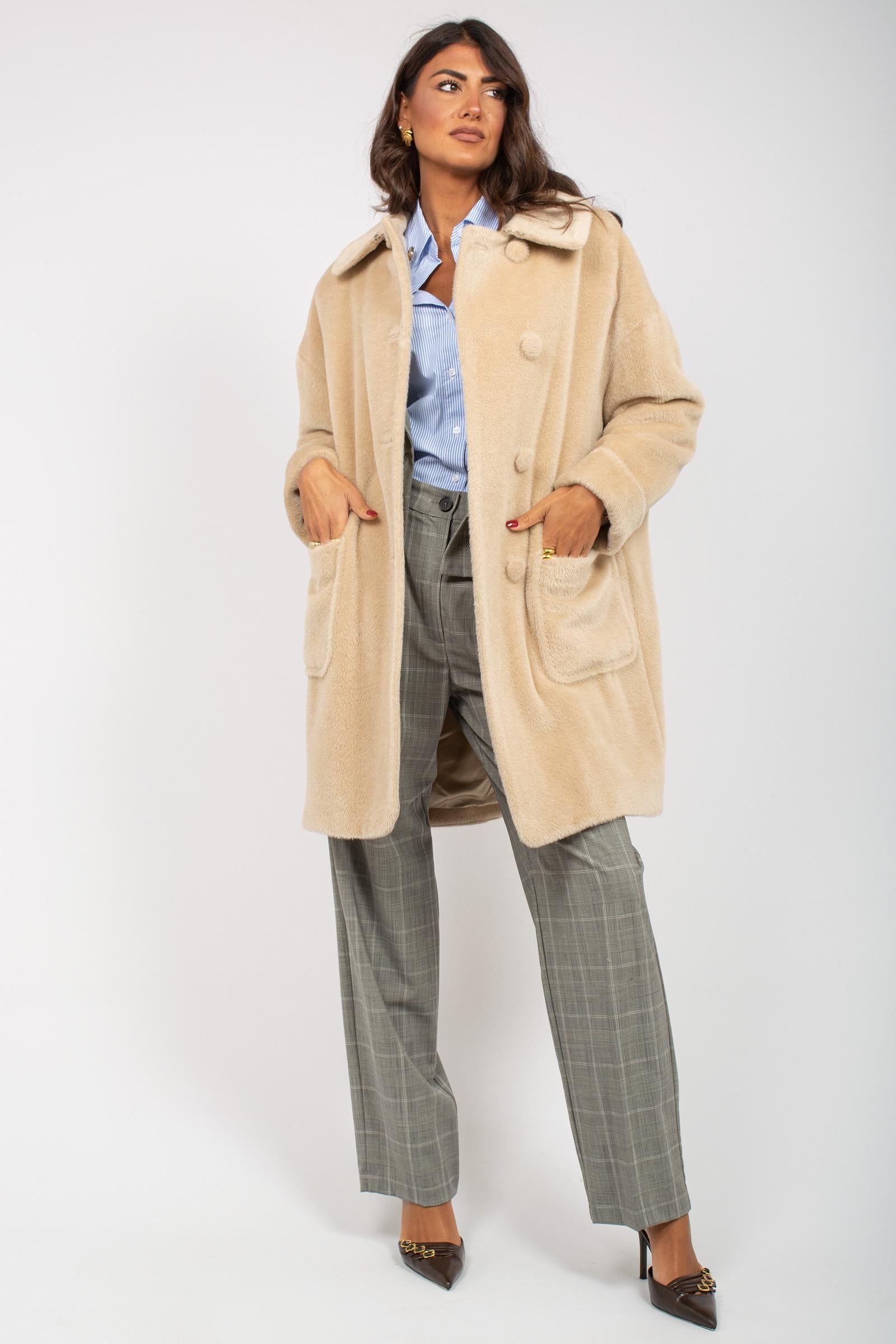 cappotto collo tondo in alpaca 82000329163M2 9502 TARDIA