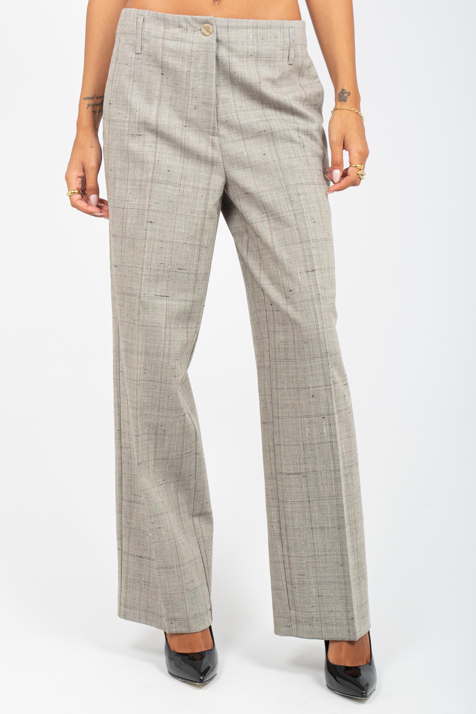pantalone check in lana 'shelby' Y5WM11 54CHK SEMICOUTURE