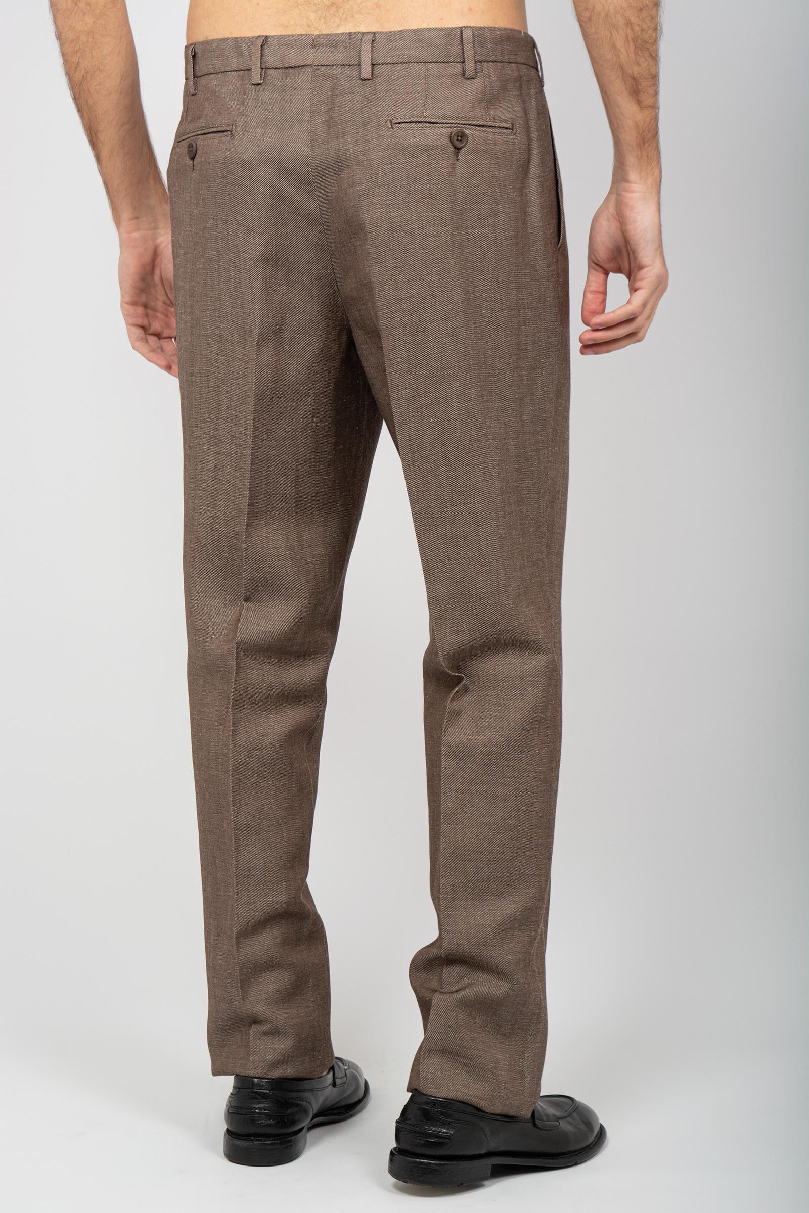 pantalone vita alta in cotone e canapa BABYLONTF0532 630 THE GIGI