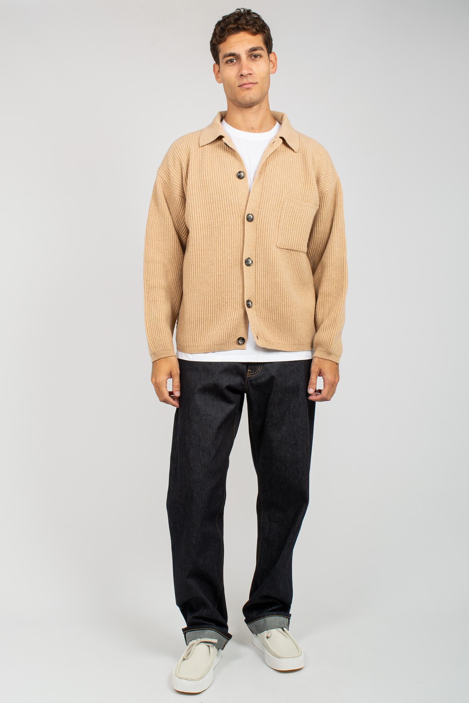 cardigan in lana costa inglese B9F0004 NOCCIOLA AMARANTO