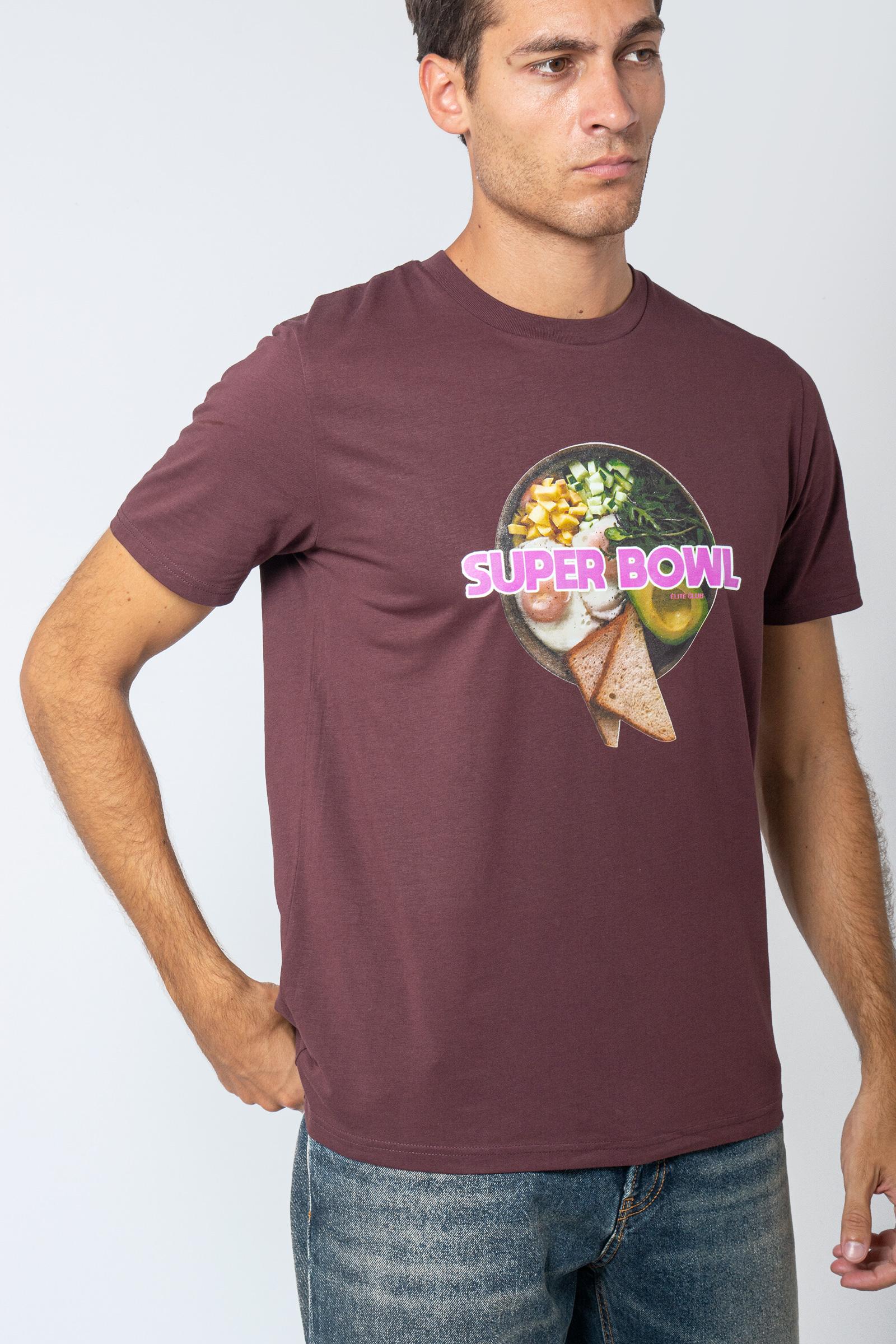 t-shirt in cotone 'super bowl' TSBISC925BOWK BROWN ELITE